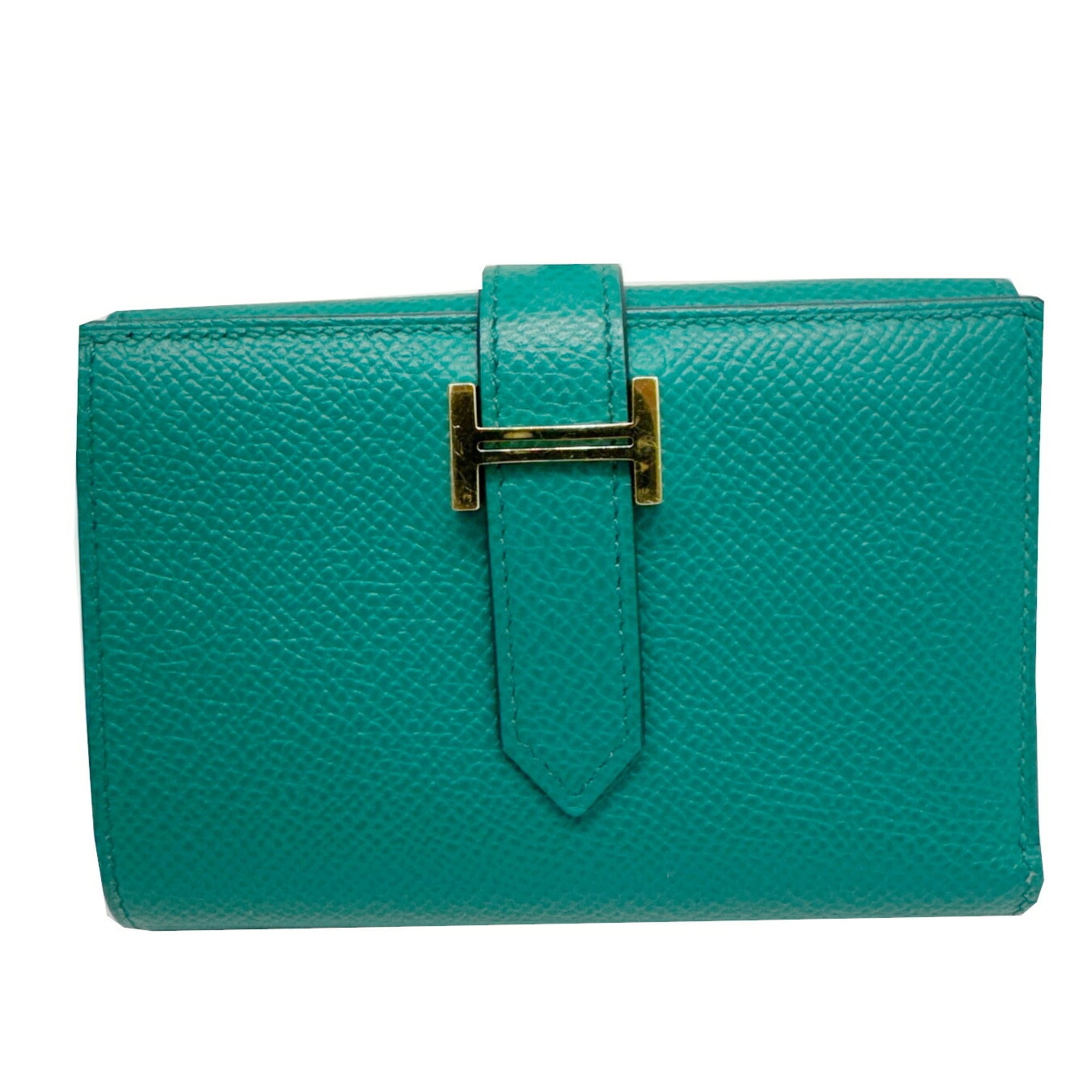Hermes Green Epsom Leather Wallet (Tri-Fold) (Pre-Owned)