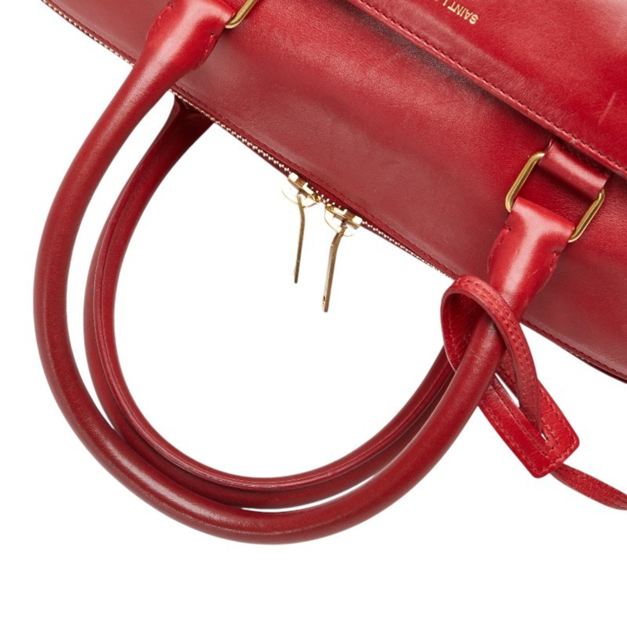 Saint Laurent Red Color Leather Handbag Shoulder Bag (Pre-Owned)