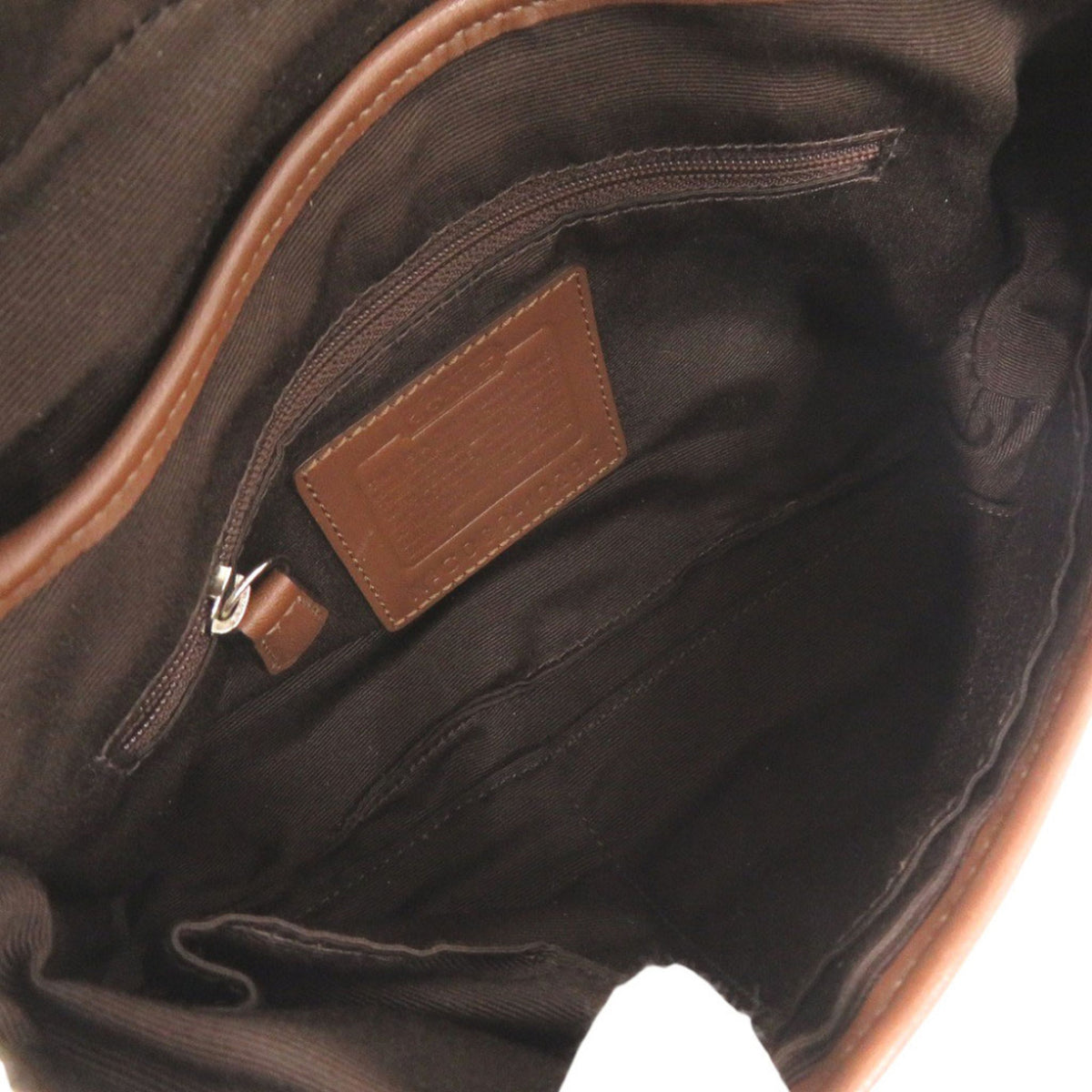 Coach Beige Brown Leather Canvas Shoulder Bag (Pre-Owned)