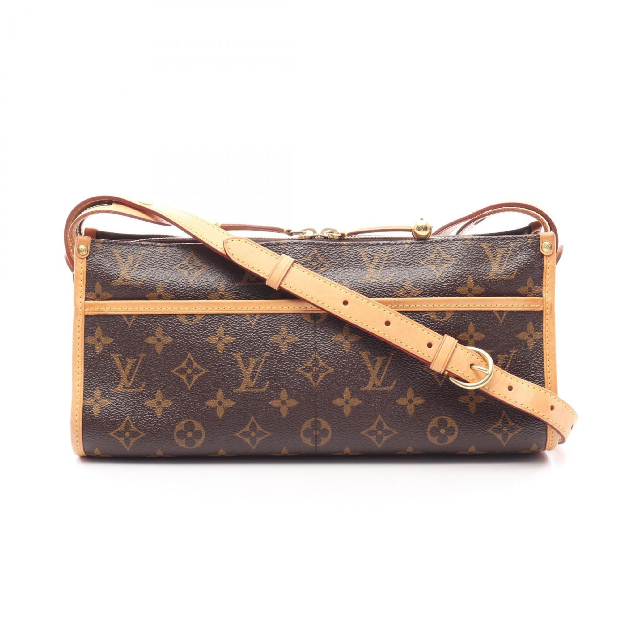 Louis Vuitton Brown Coated Canvas Leather Handbag Shoulder Bag (Pre-Owned)
