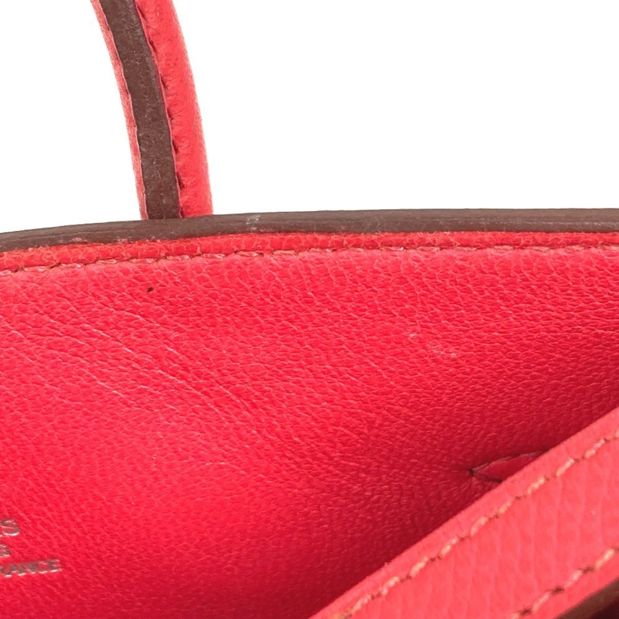 Hermes Red Color Leather Handbag Shoulder Bag (Pre-Owned)
