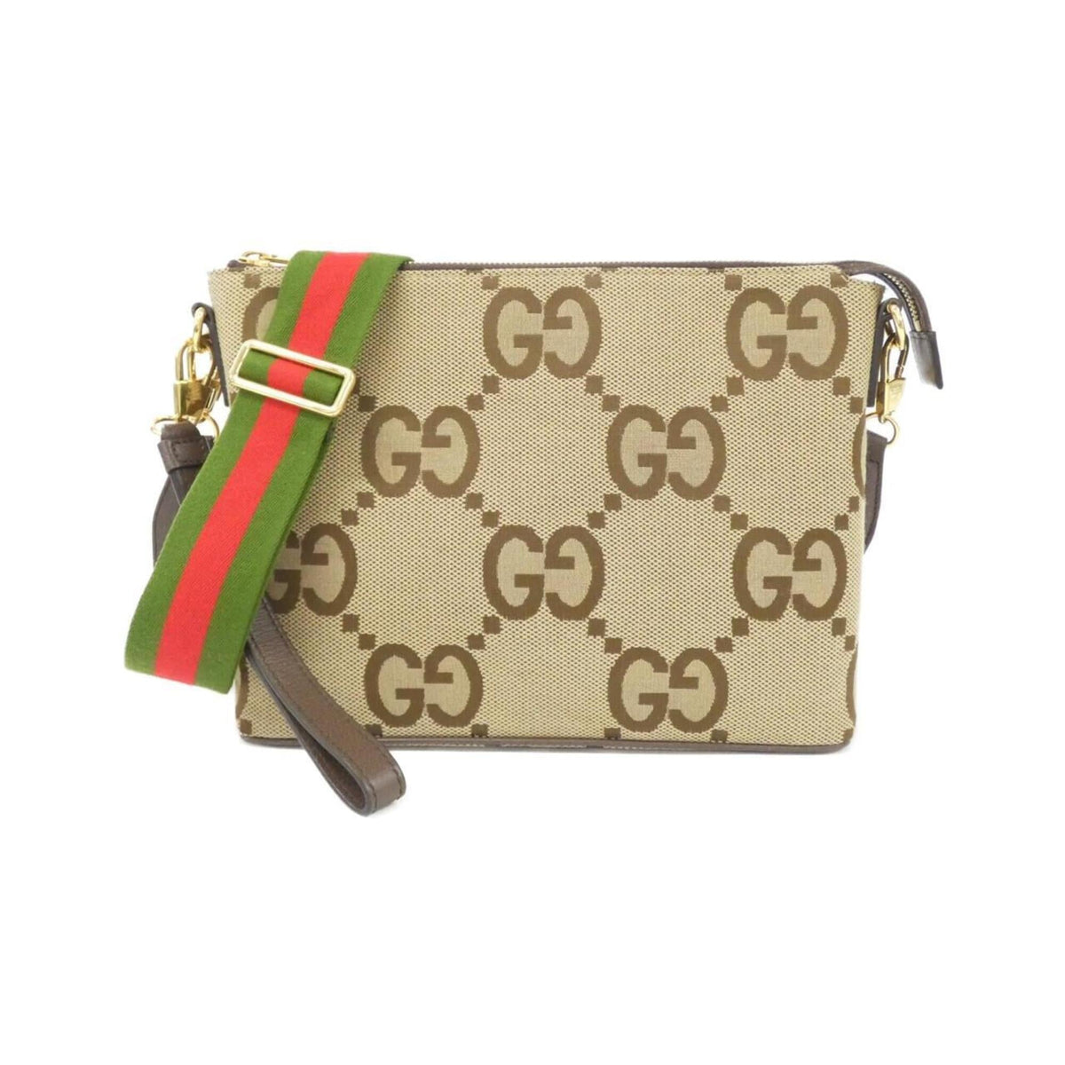 Gucci Gg Canvas Brown Camel Gg Canvas Shoulder Bag (Pre-Owned)