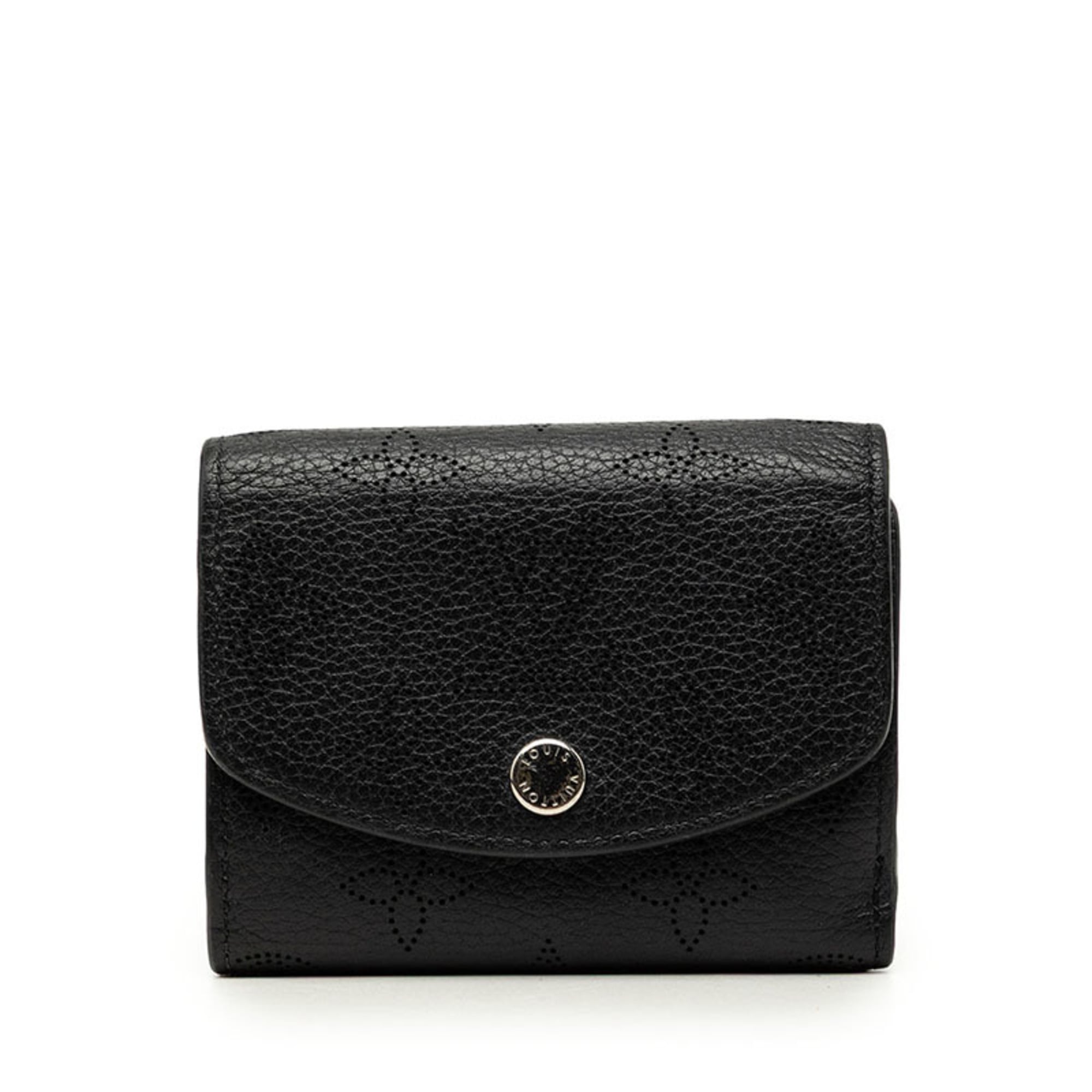 Louis Vuitton Black Noir Leather Wallet (Tri-Fold) (Pre-Owned)