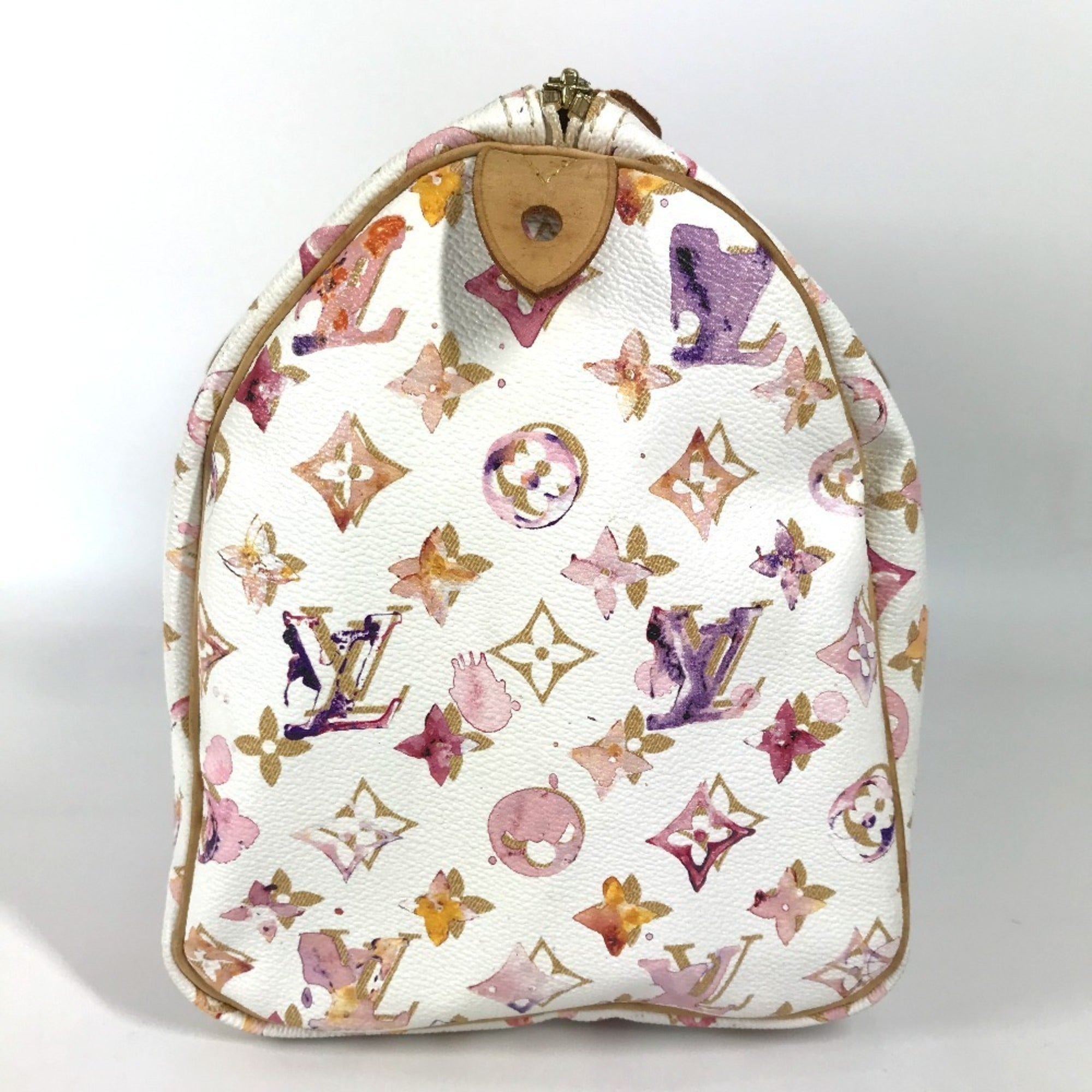 Louis Vuitton Monogram Watercolor Pink White Boston Bag Handbag (Pre-Owned)