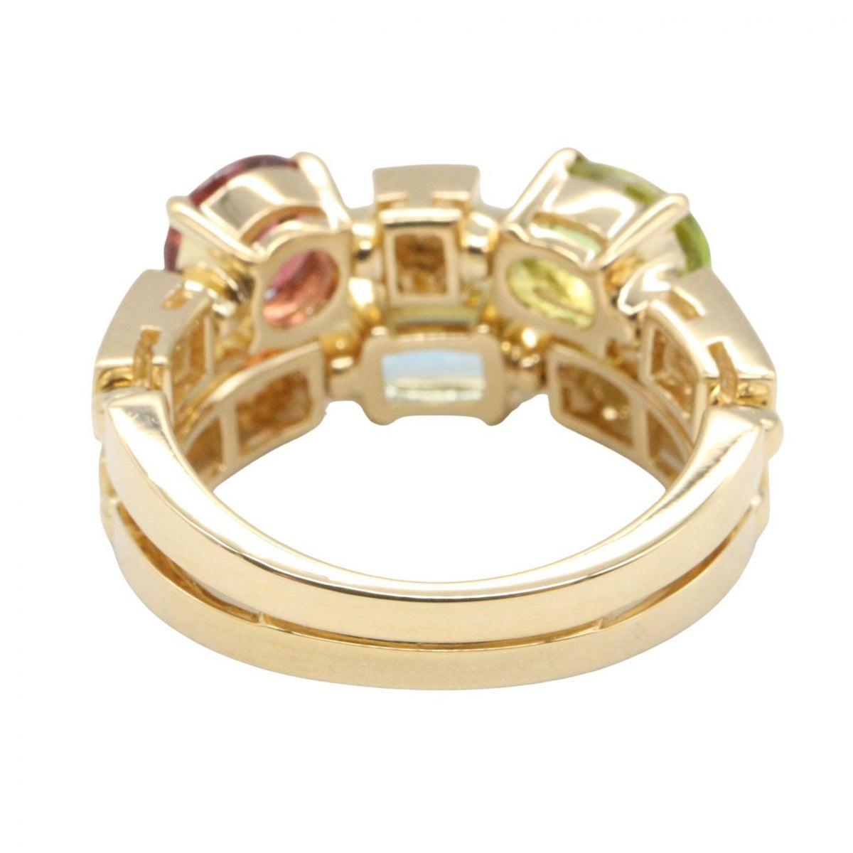 Bvlgari Gold Blue Clear Green Purple Band Ring (Pre-Owned)