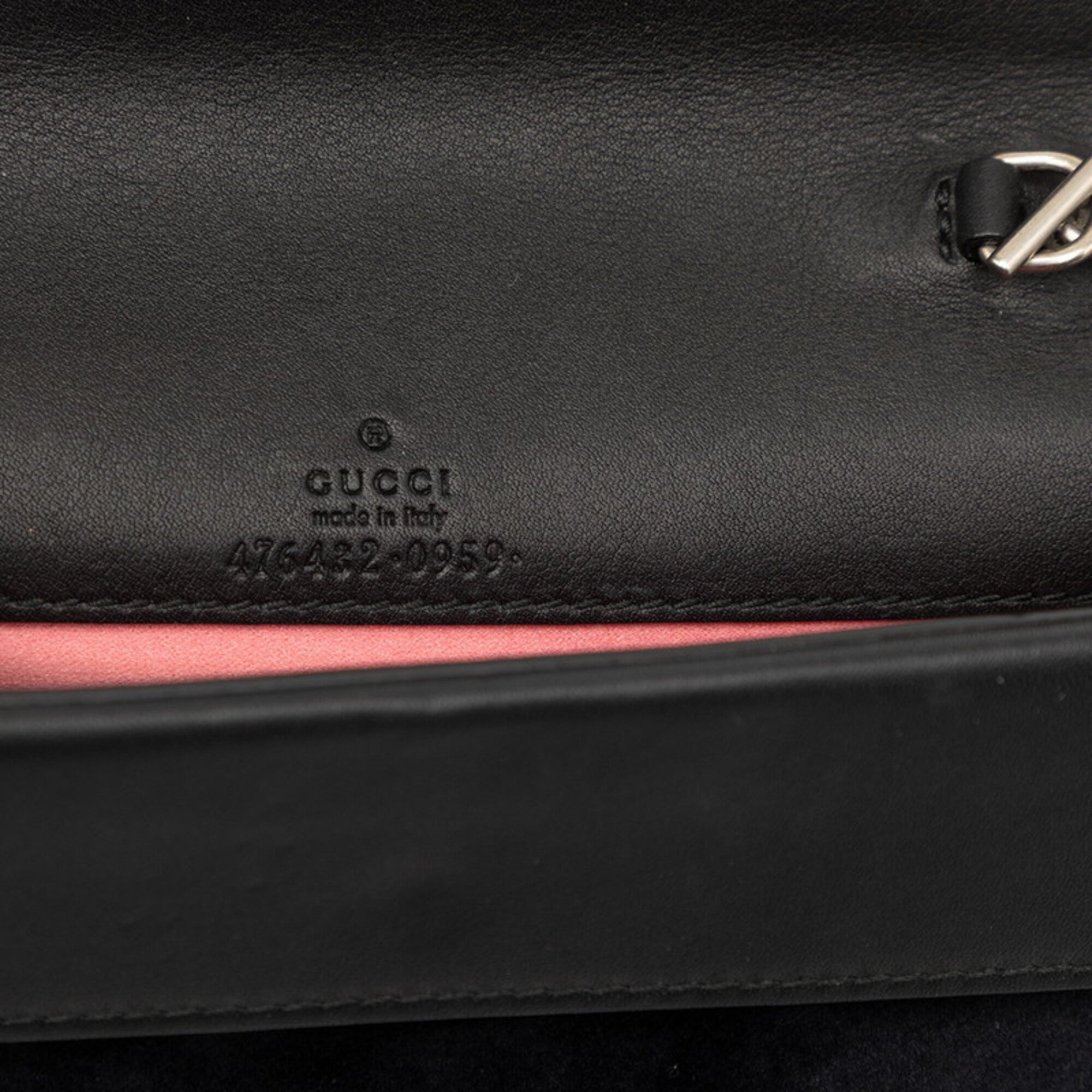 Gucci Black Leather Rhinestone Shoulder Bag (Pre-Owned)