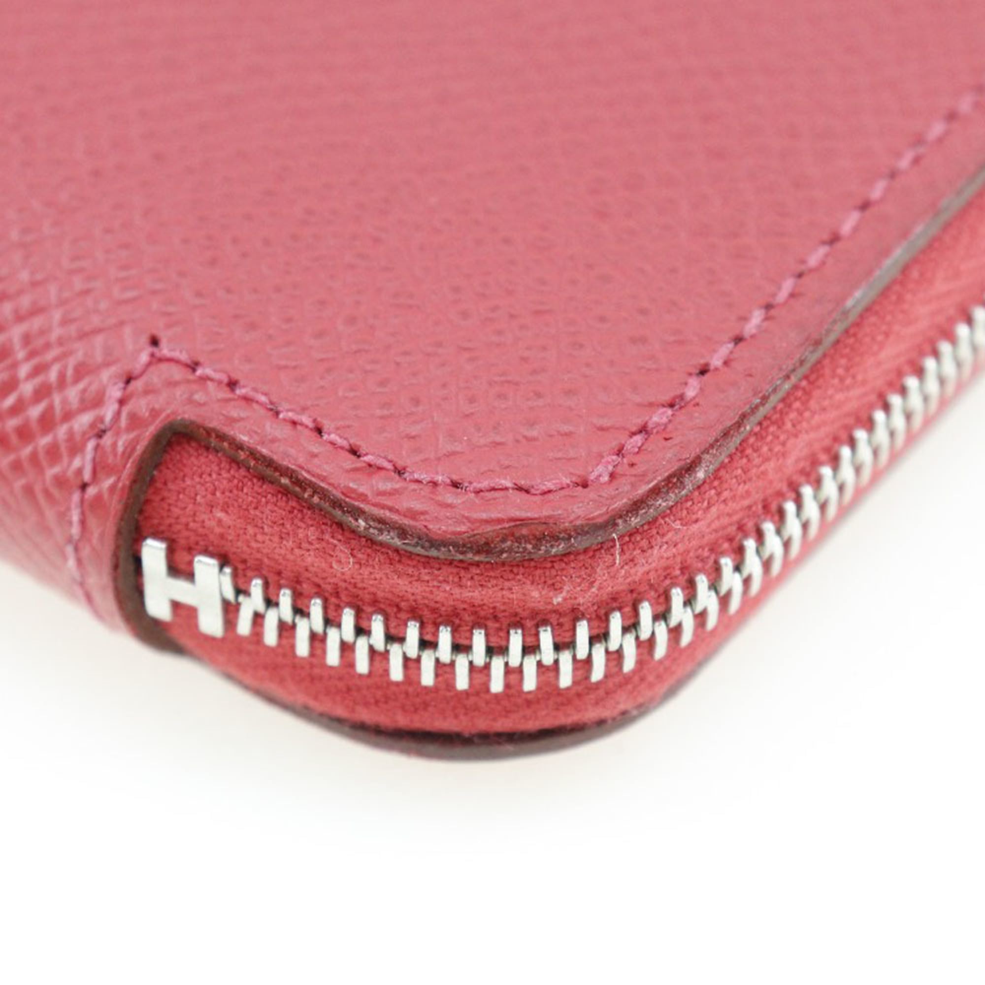 Hermes Bougainvillier Purple Epsom Leather Silk Long Bill Wallet (Bi-Fold) (Pre-Owned)