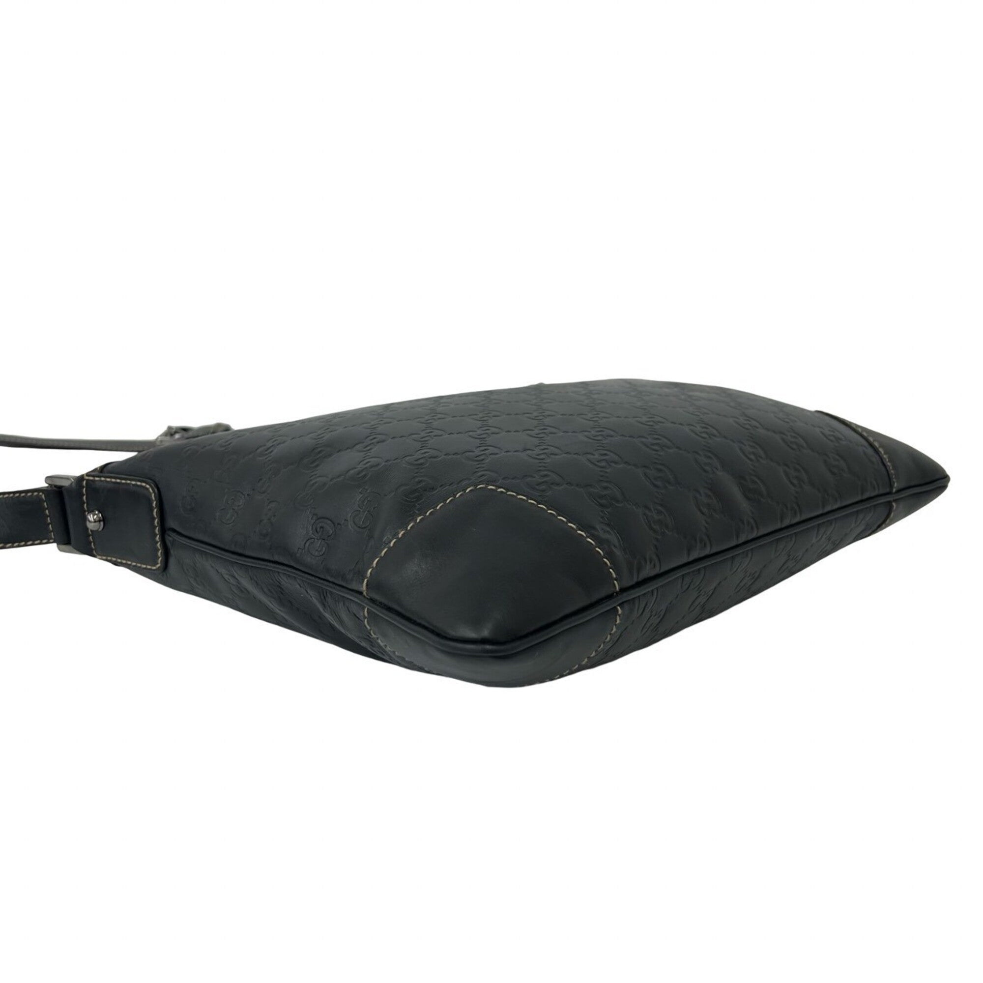 Gucci Navy Leather Shoulder Bag (Pre-Owned)