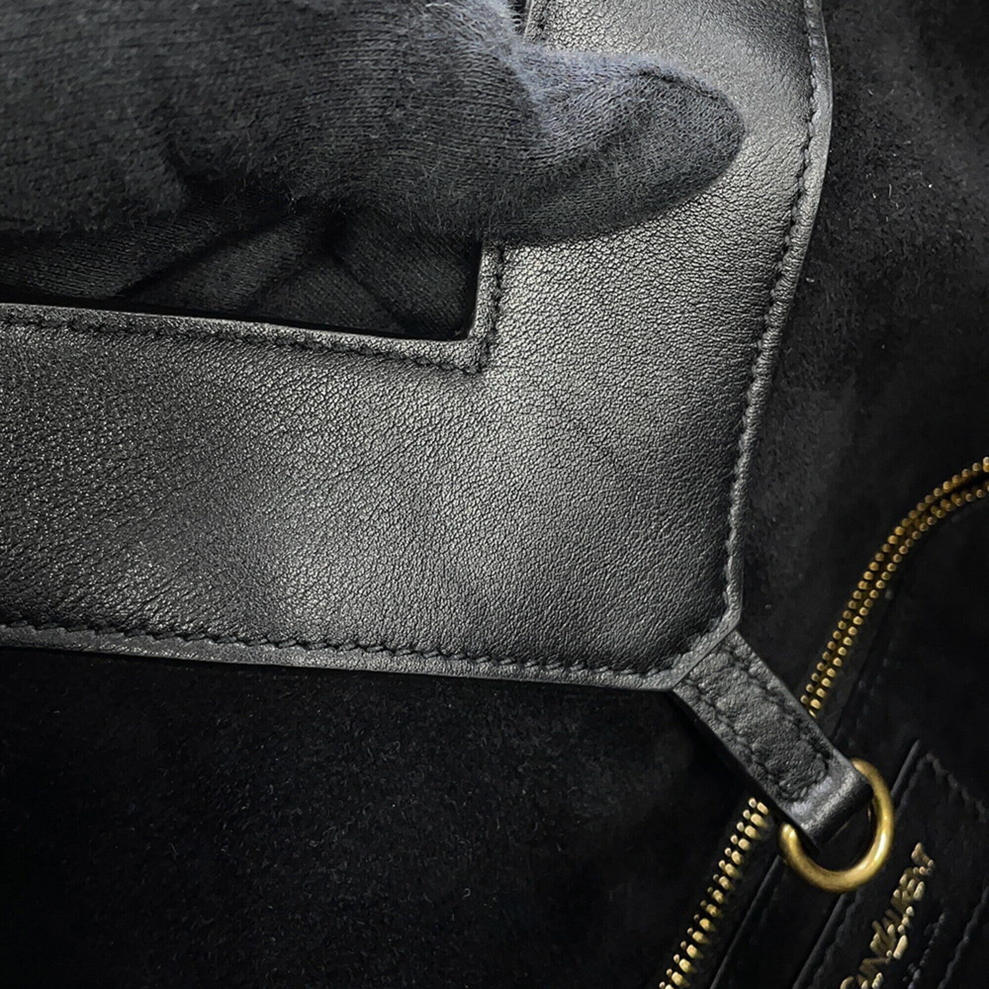 Yves Saint Laurent Black Leather Handbag Tote Bag (Pre-Owned)