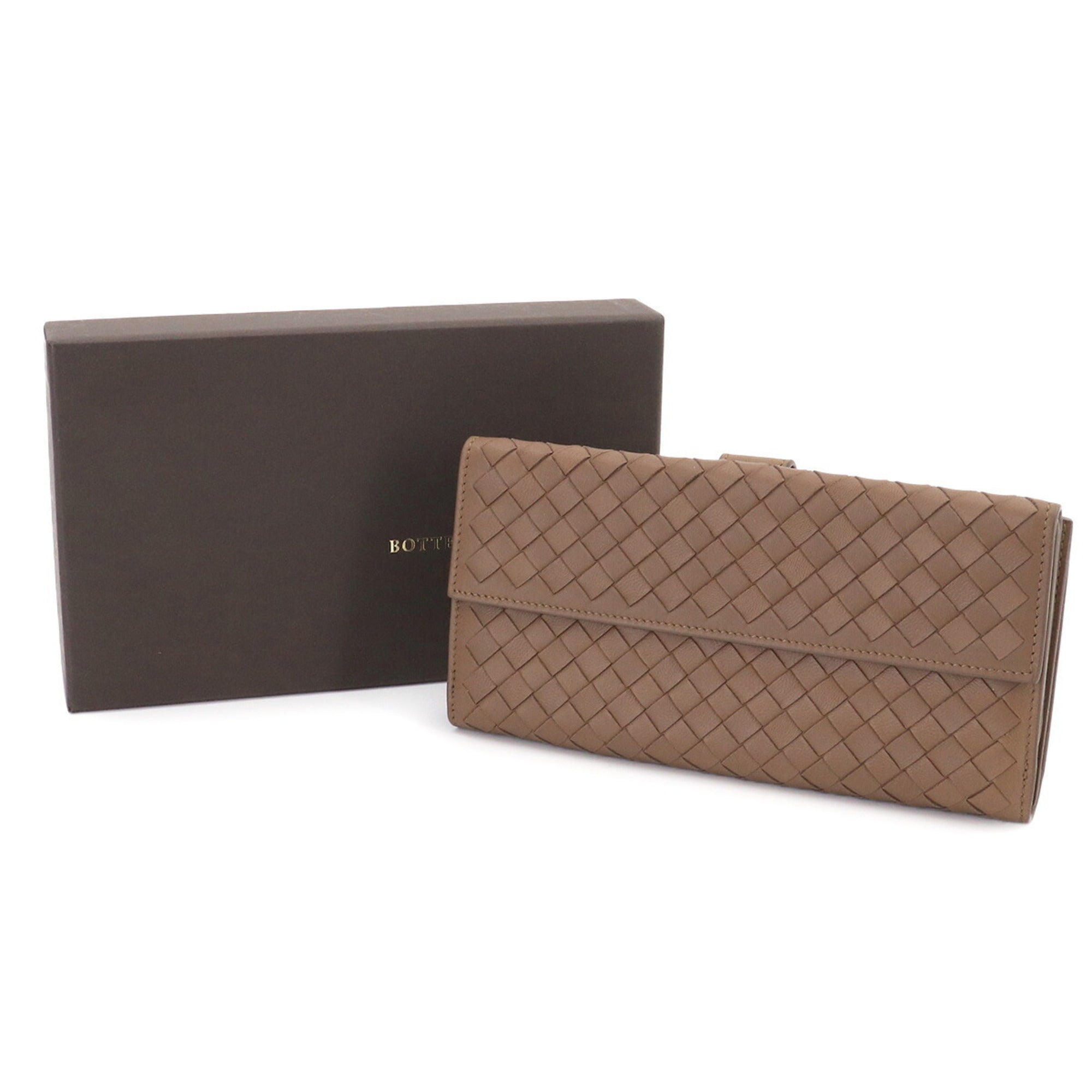 Bottega Veneta Brown Intrecciato Long Wallet (Bi-Fold) (Pre-Owned)