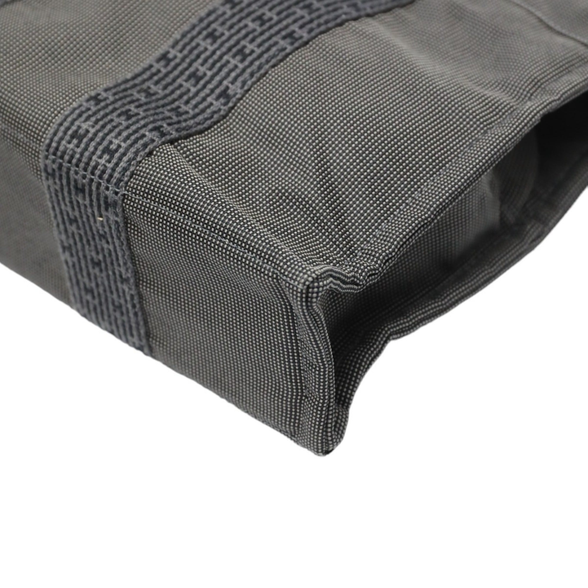 Hermes Gray Canvas Handbag (Pre-Owned)