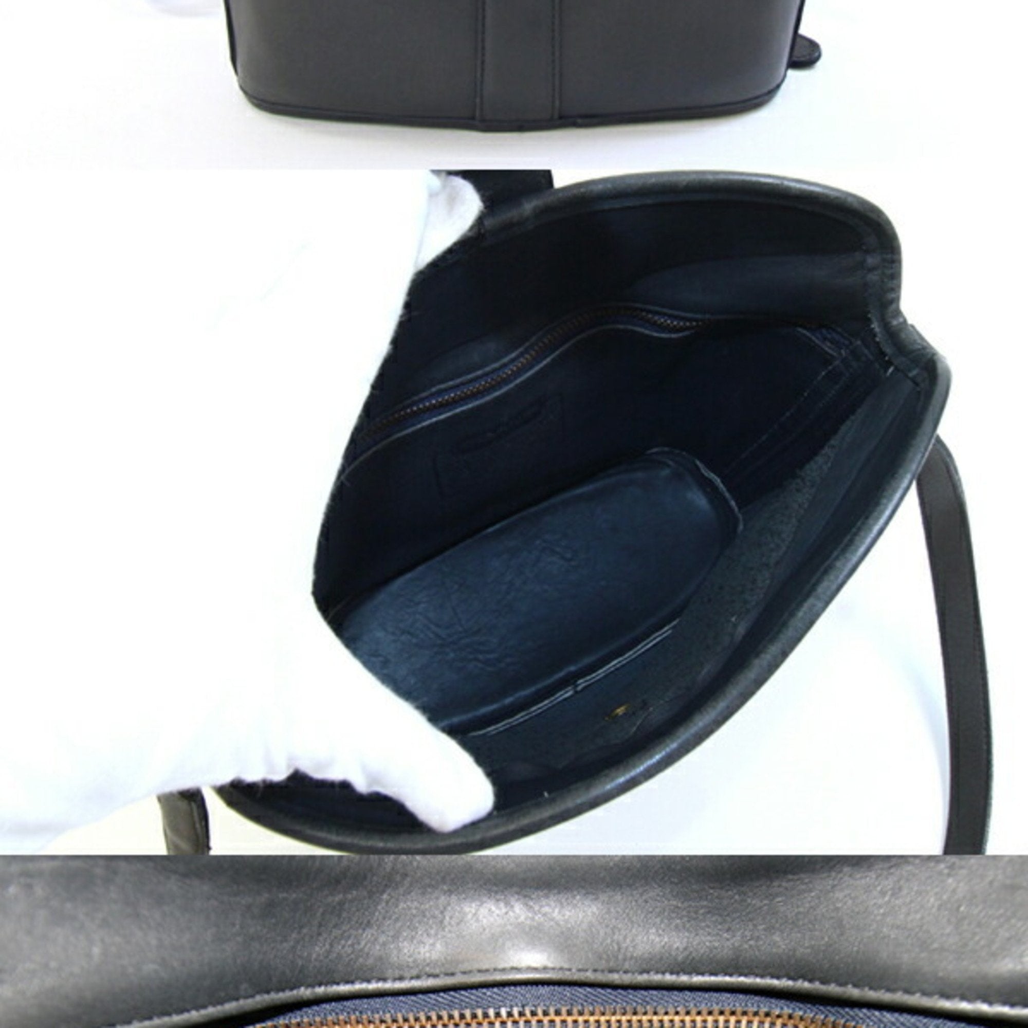 Coach Black Leather Shoulder Bag (Pre-Owned)