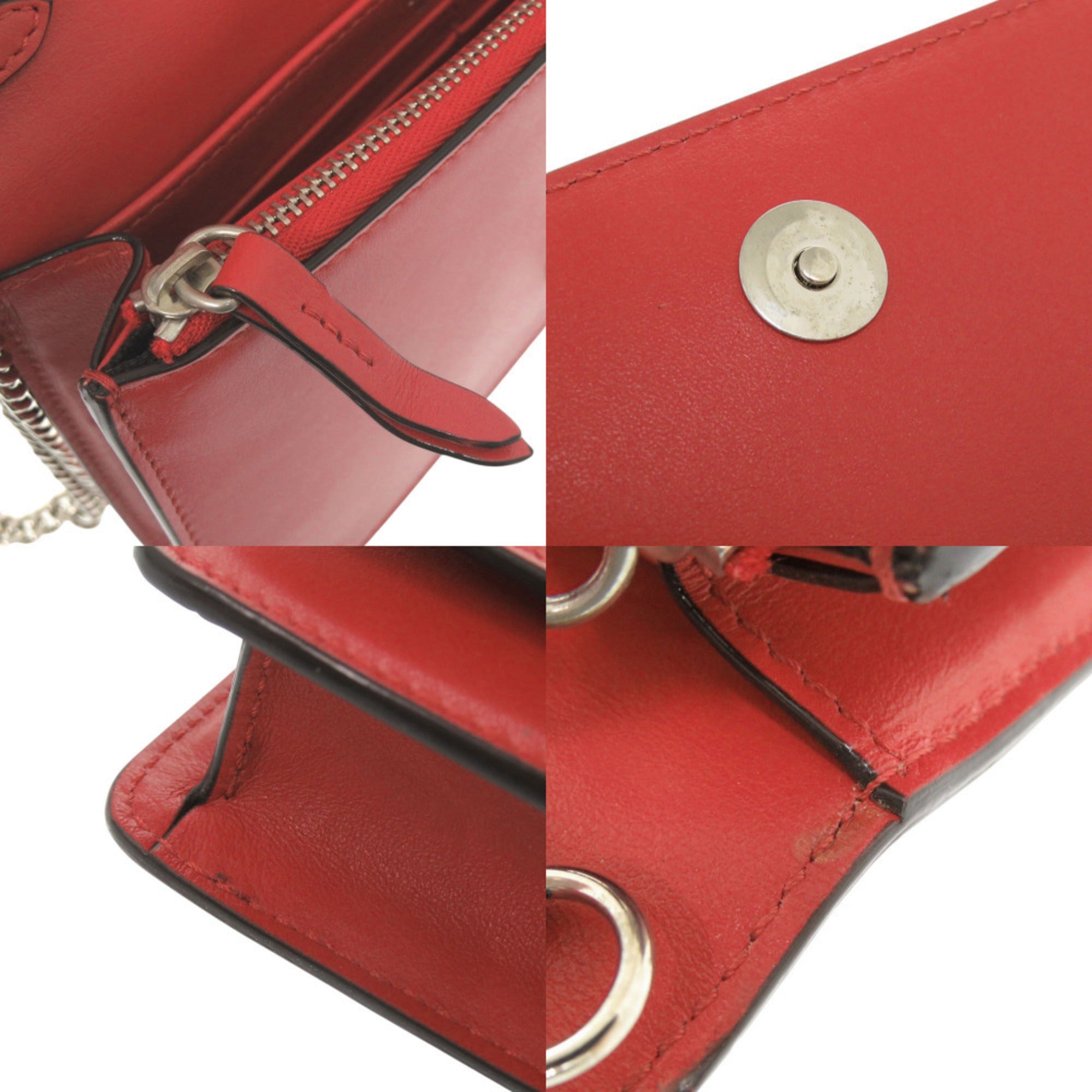 Jimmy Choo Red Color Leather Shoulder Bag (Pre-Owned)