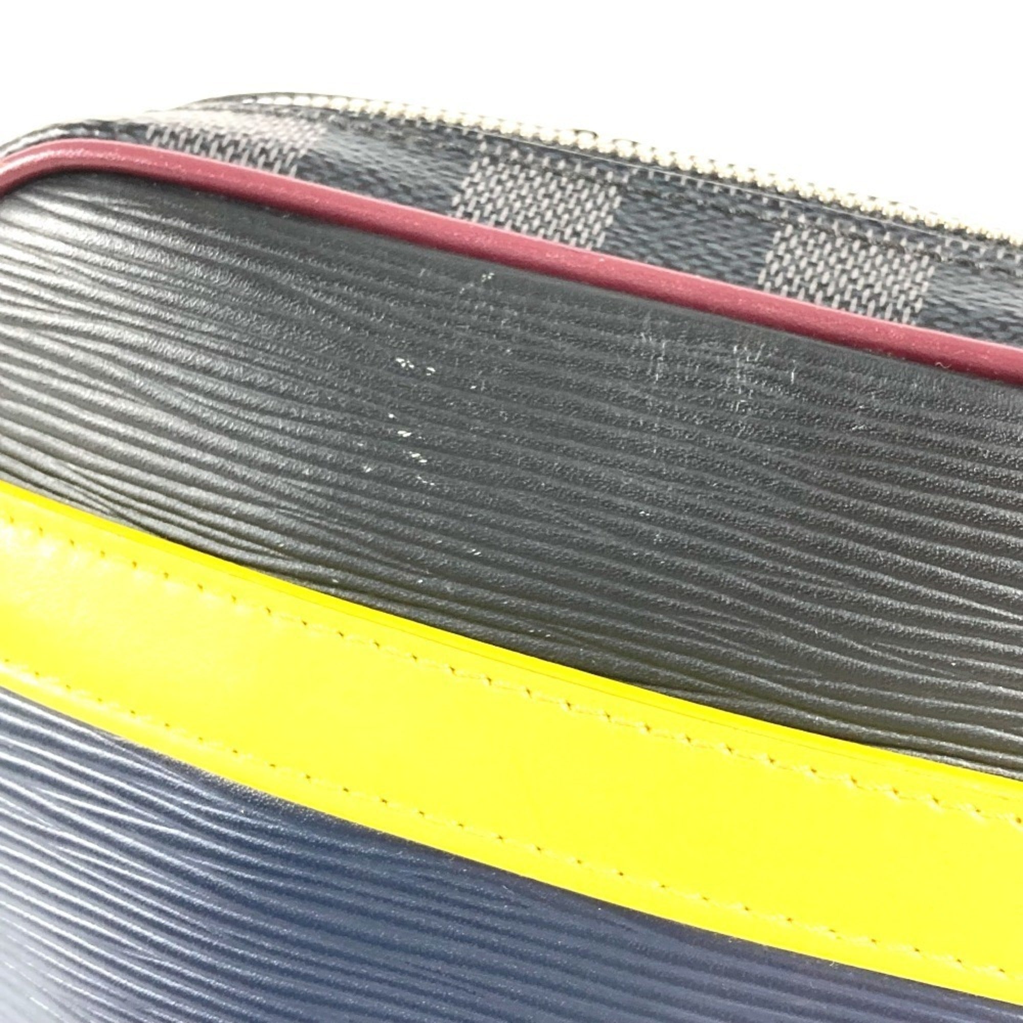 Louis Vuitton Galle Navy Yellow Damier Graphite Epi Leather Pochette Shoulder Bag (Pre-Owned)