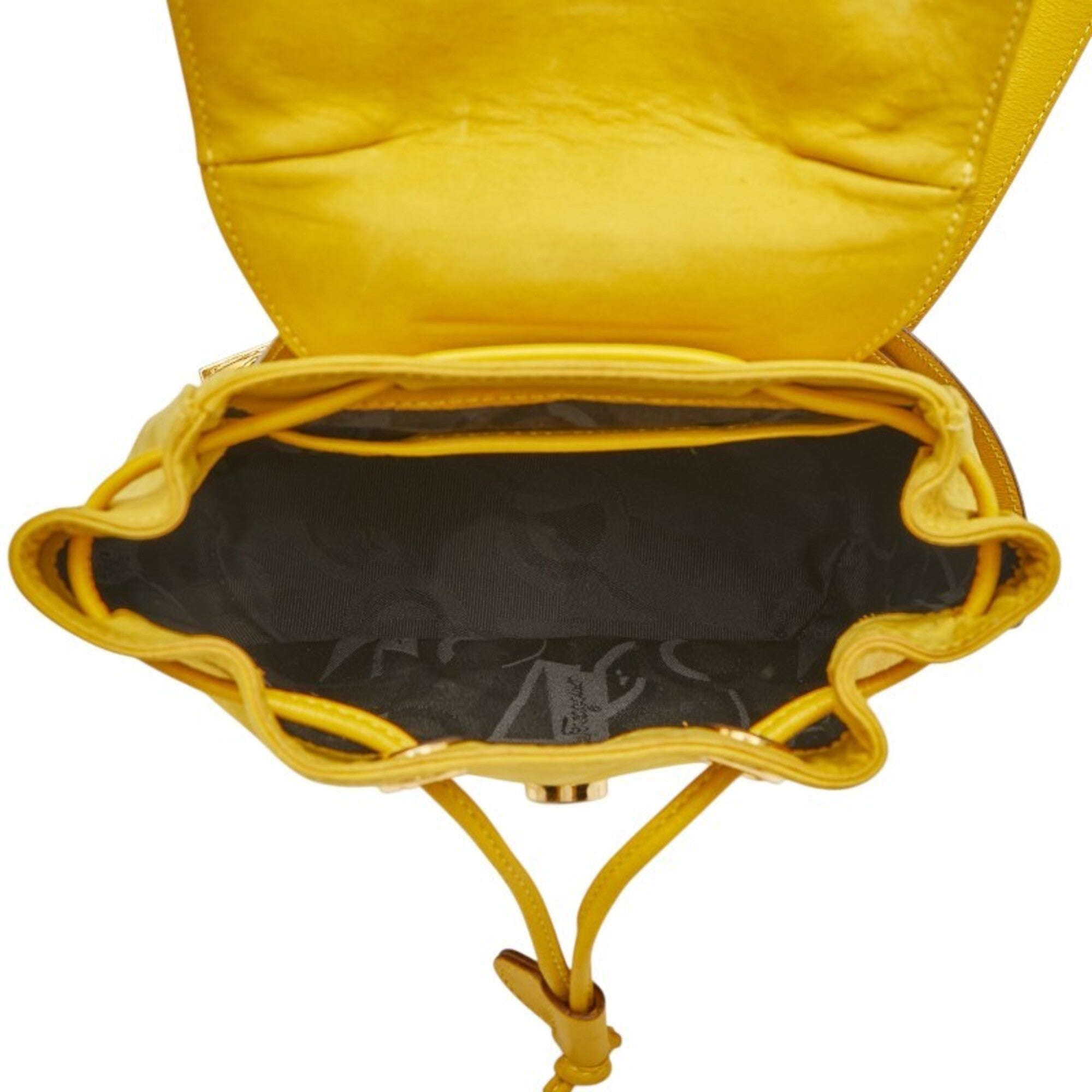 Salvatore Ferragamo Yellow Leather Backpack (Pre-Owned)