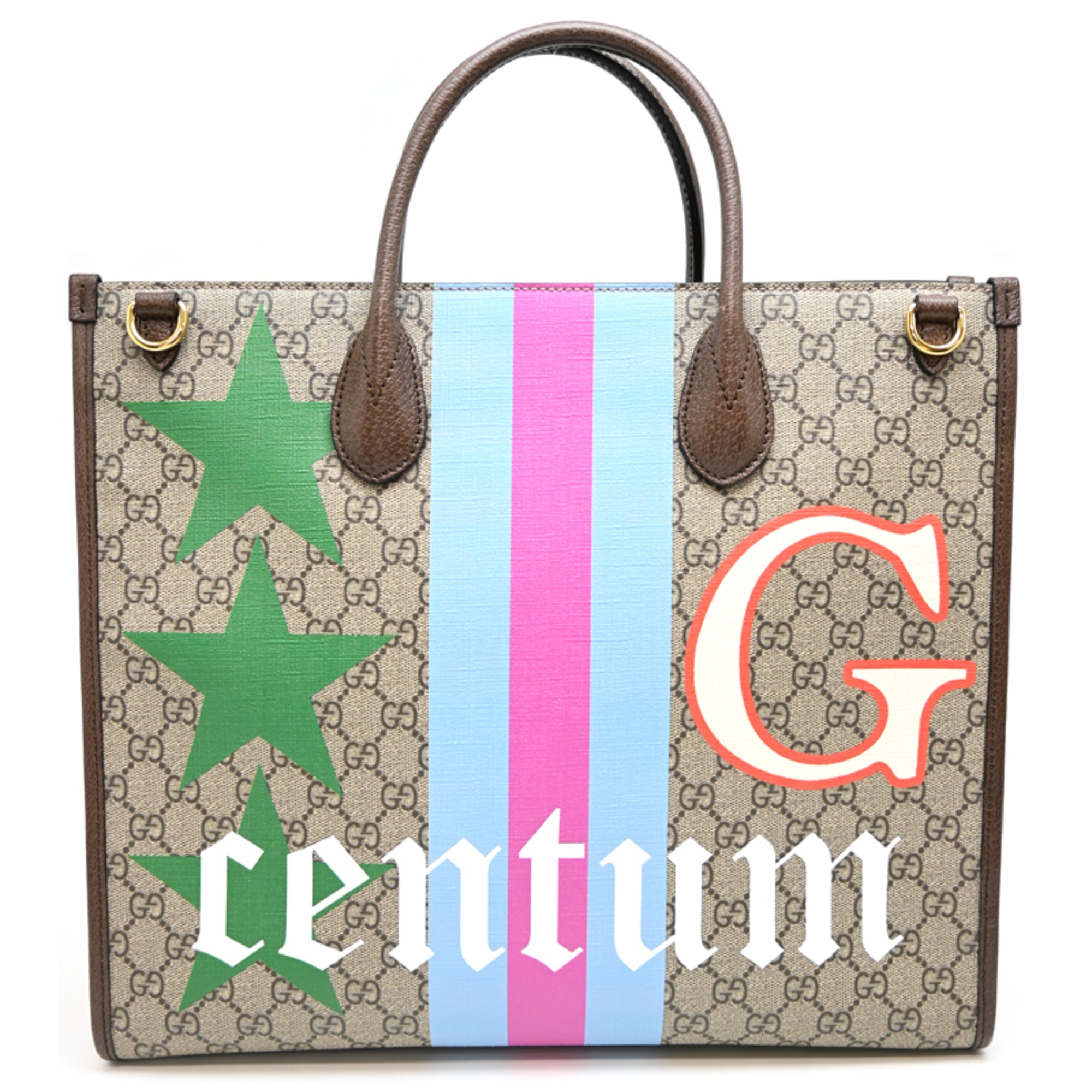 Gucci Brown Multi-Color Gg Supreme Tote Bag (Pre-Owned)