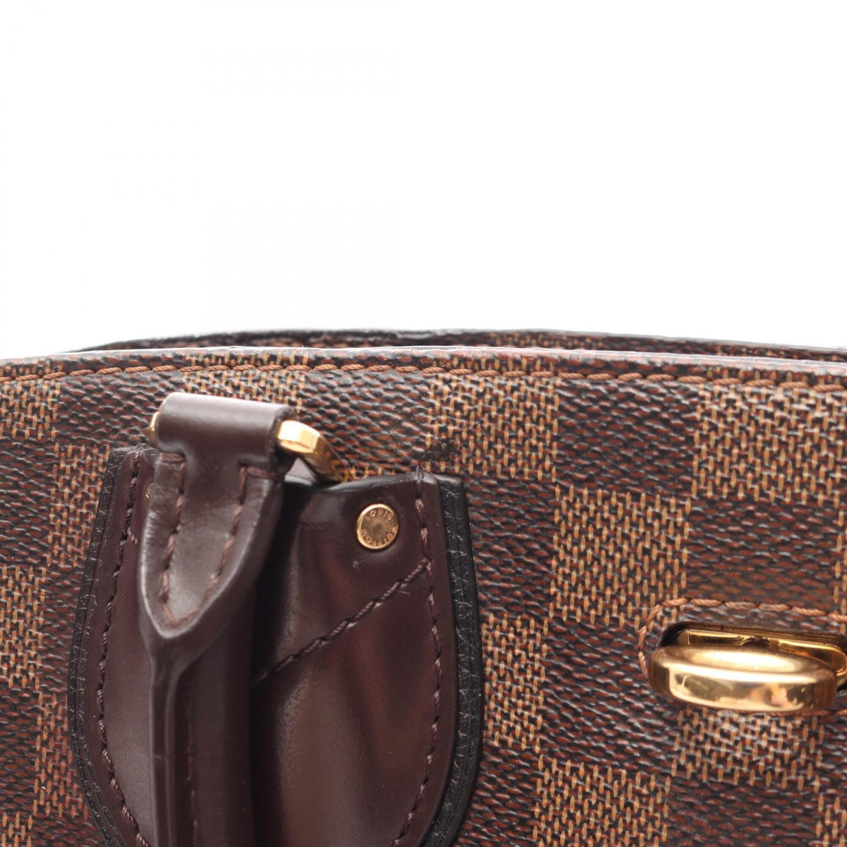 Louis Vuitton Black Brown Coated Canvas Leather Handbag (Pre-Owned)