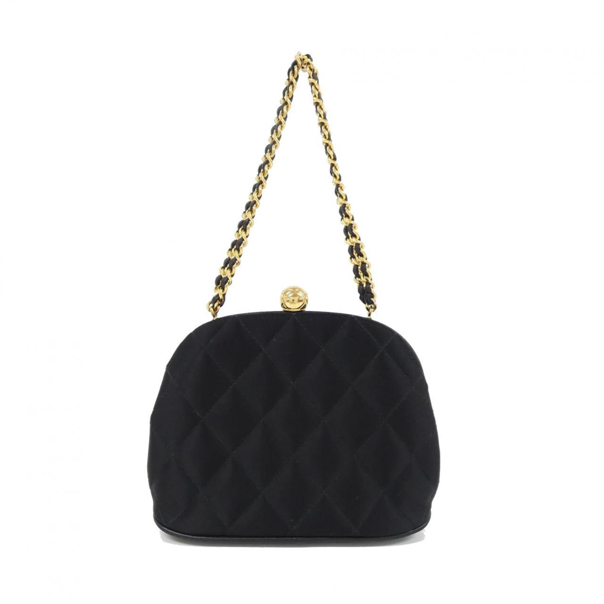 Chanel Black Satin Handbag (Pre-Owned)