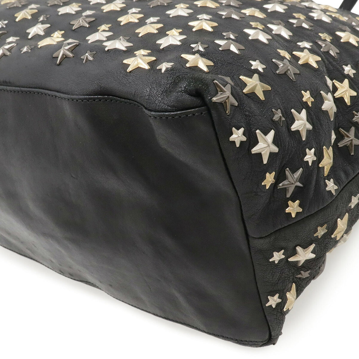 Jimmy Choo Black Leather Shoulder Bag Tote Bag (Pre-Owned)