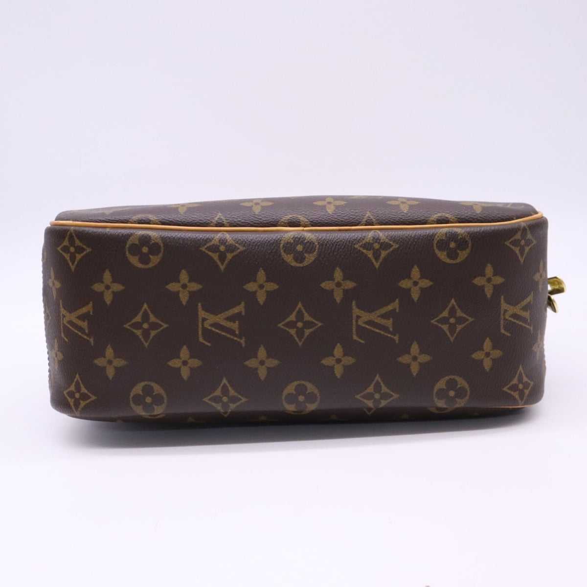 Louis Vuitton Monogram Beige Brown Coated Canvas Leather Handbag (Pre-Owned)