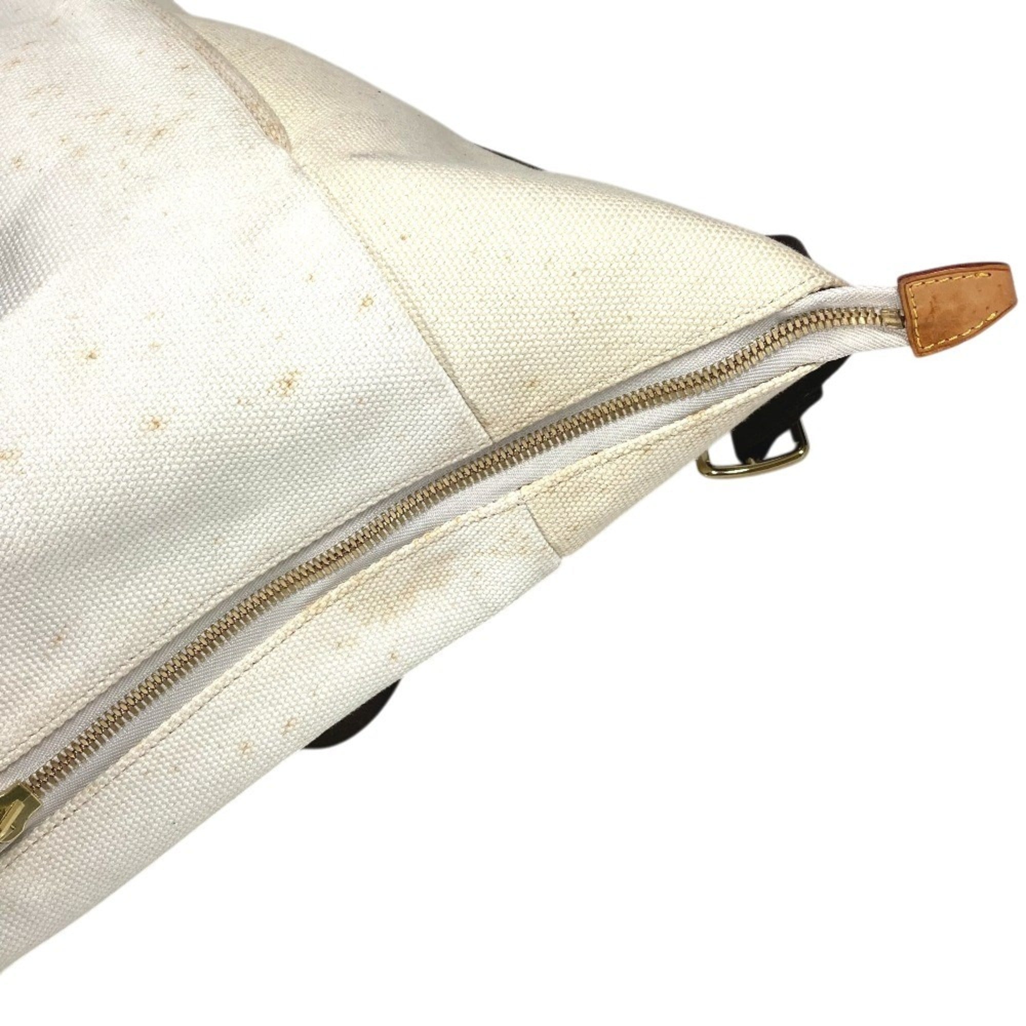 Louis Vuitton Brown White Canvas Boston Bag Shoulder Bag Tote Bag (Pre-Owned)