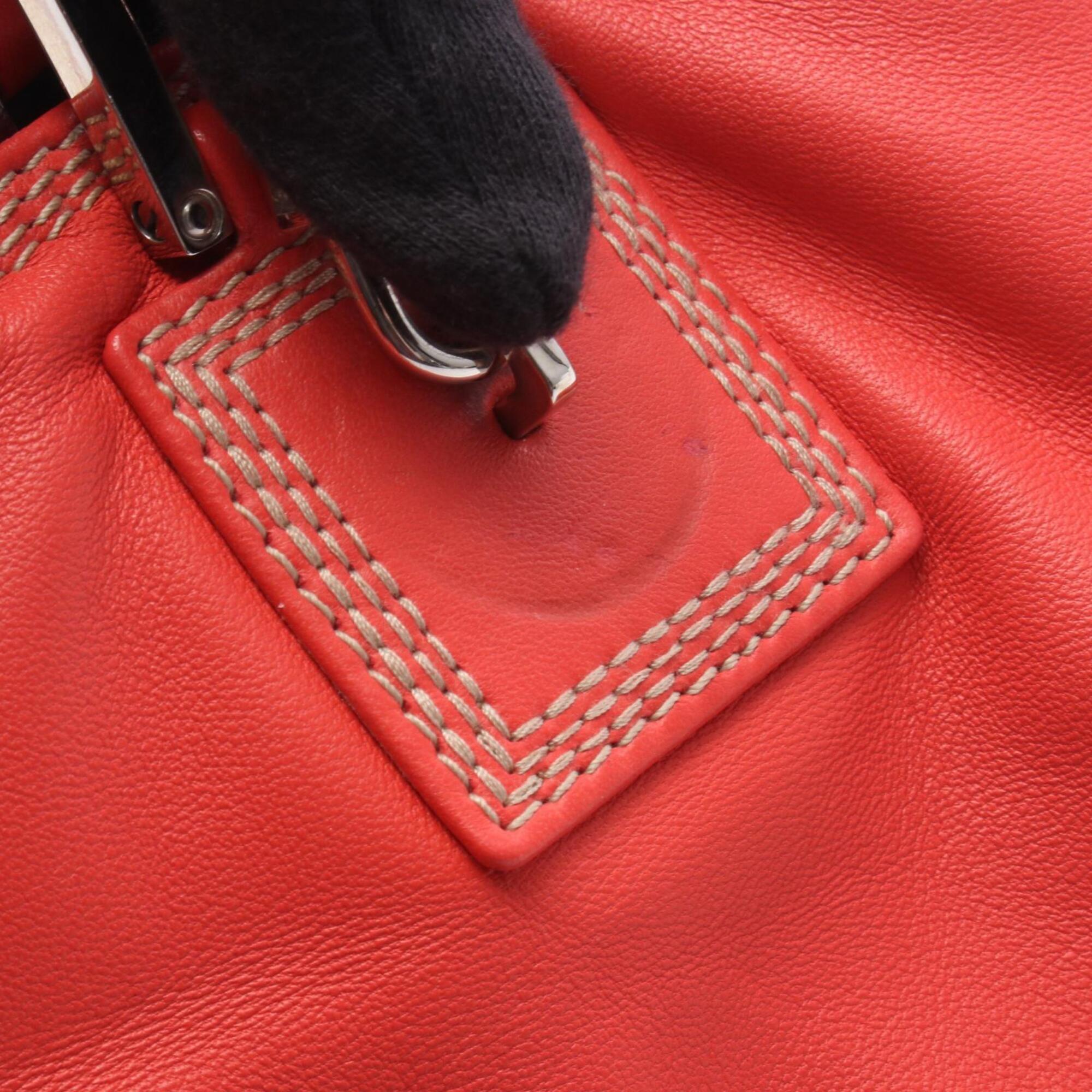 Loewe Red Color Leather Handbag (Pre-Owned)