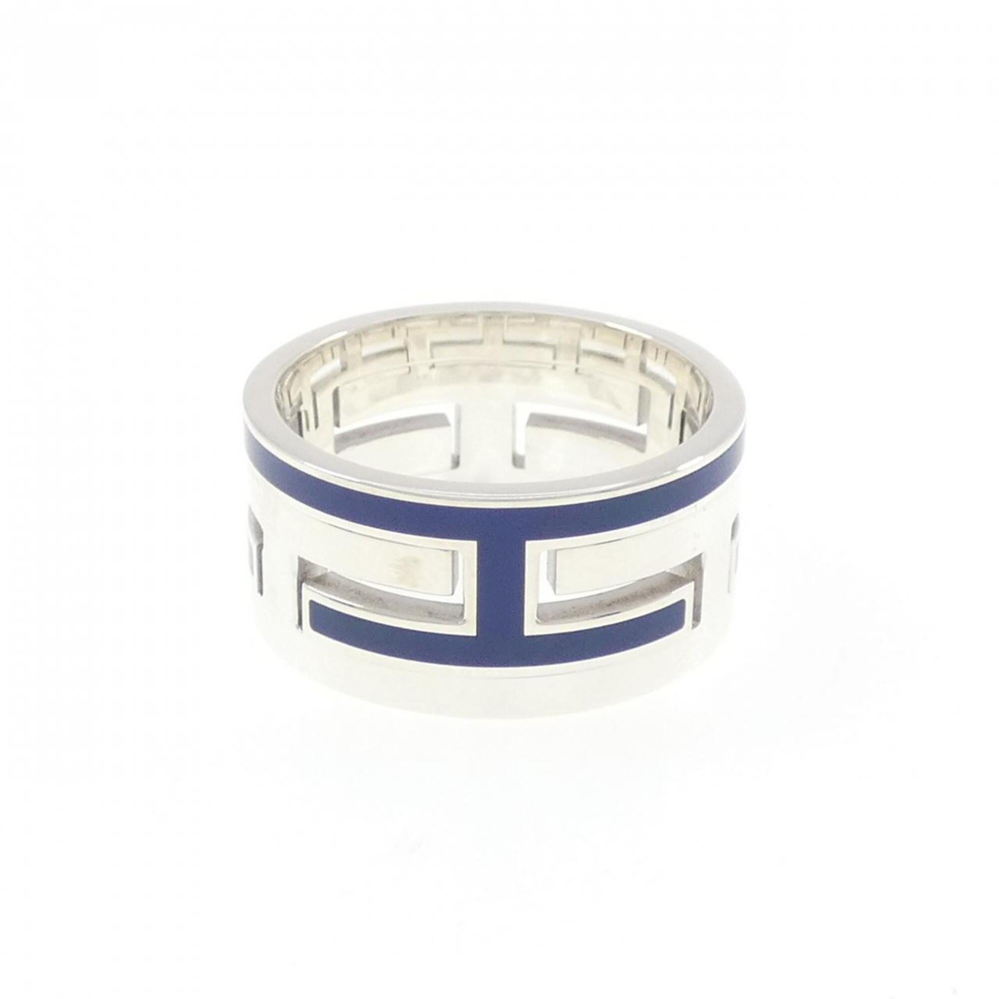 Hermes Silver Silver 925 Band Ring (Pre-Owned)