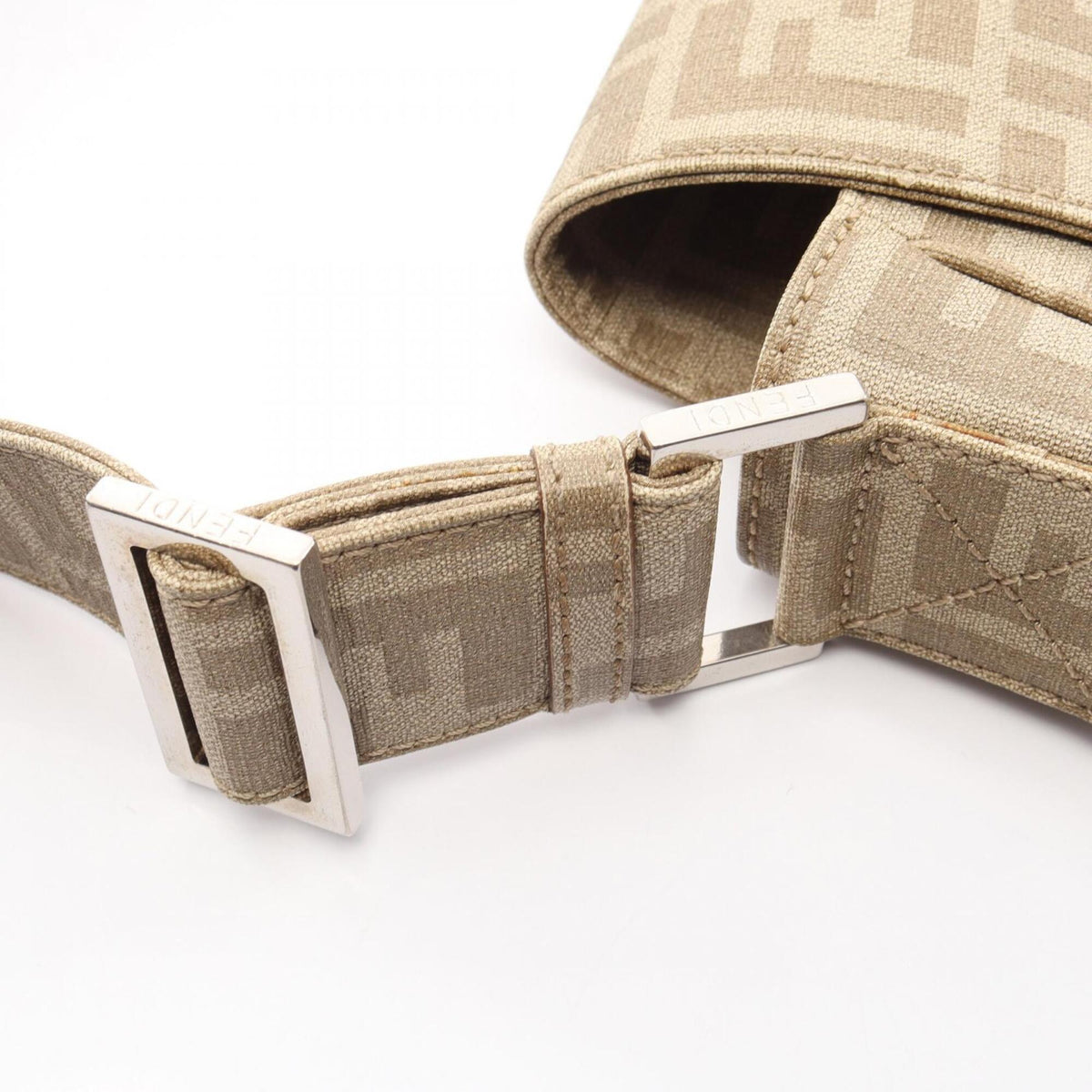 Fendi Beige Coated Canvas Shoulder Bag (Pre-Owned)