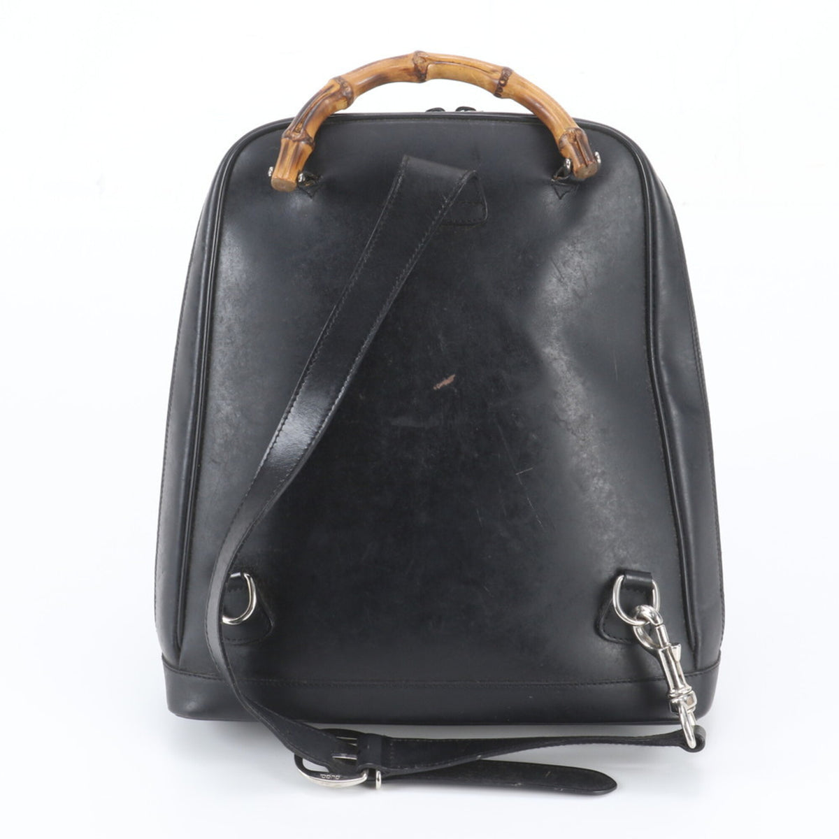 Gucci Black Leather Canvas Backpack (Pre-Owned)