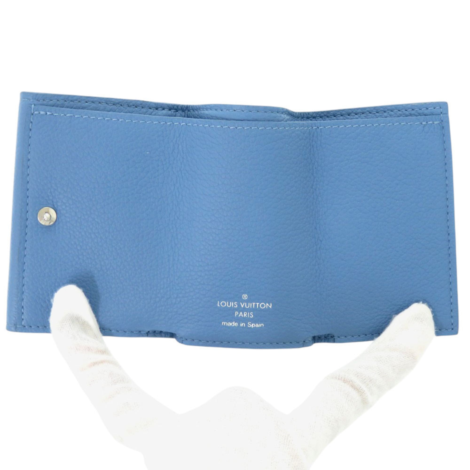 Louis Vuitton Blue Leather Wallet (Tri-Fold) (Pre-Owned)