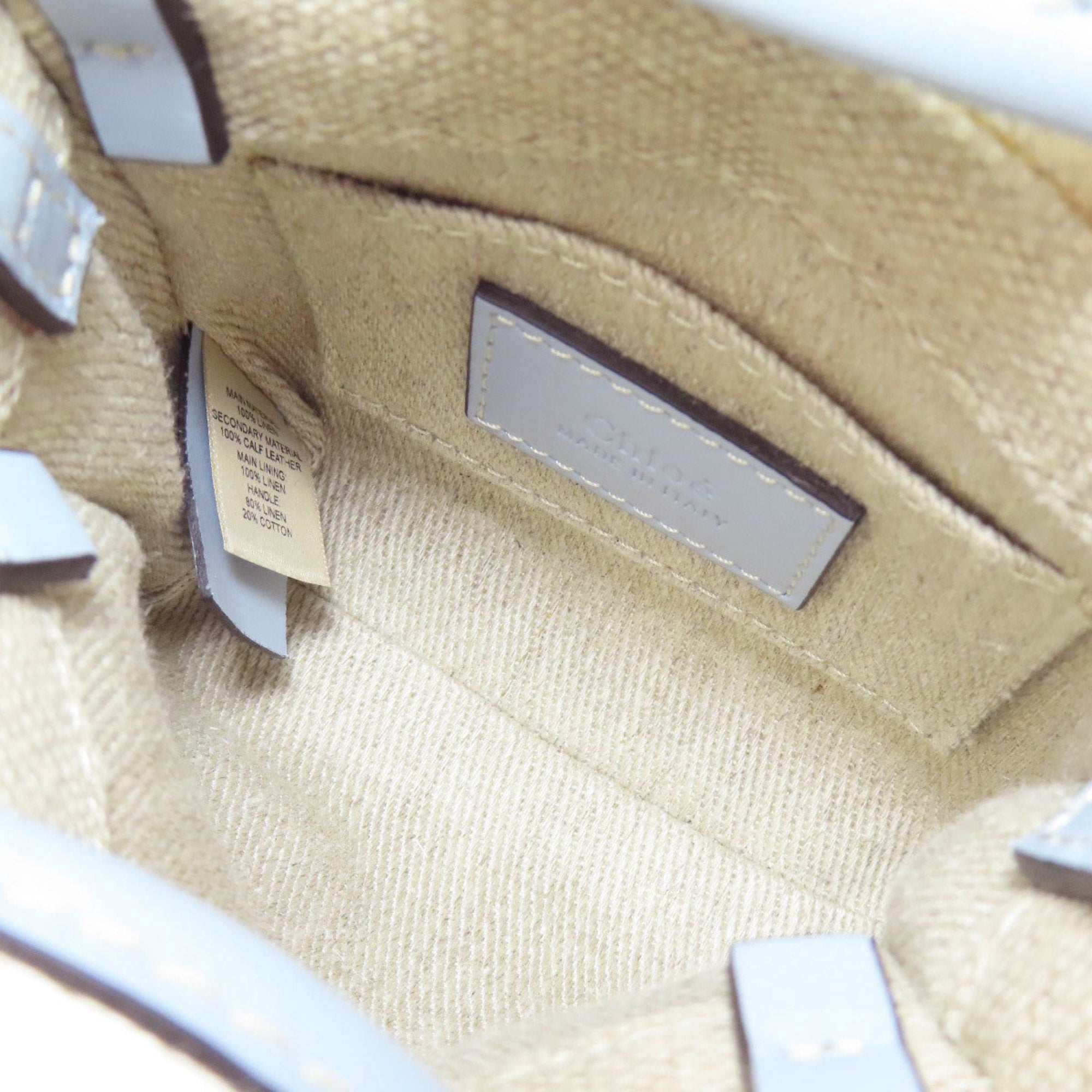 Chloé Beige Light Blue Canvas Handbag (Pre-Owned)