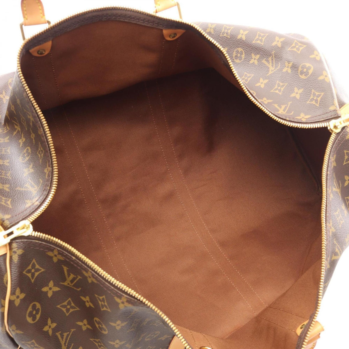 Louis Vuitton Brown Coated Canvas Monogram Leather Boston Bag Handbag (Pre-Owned)