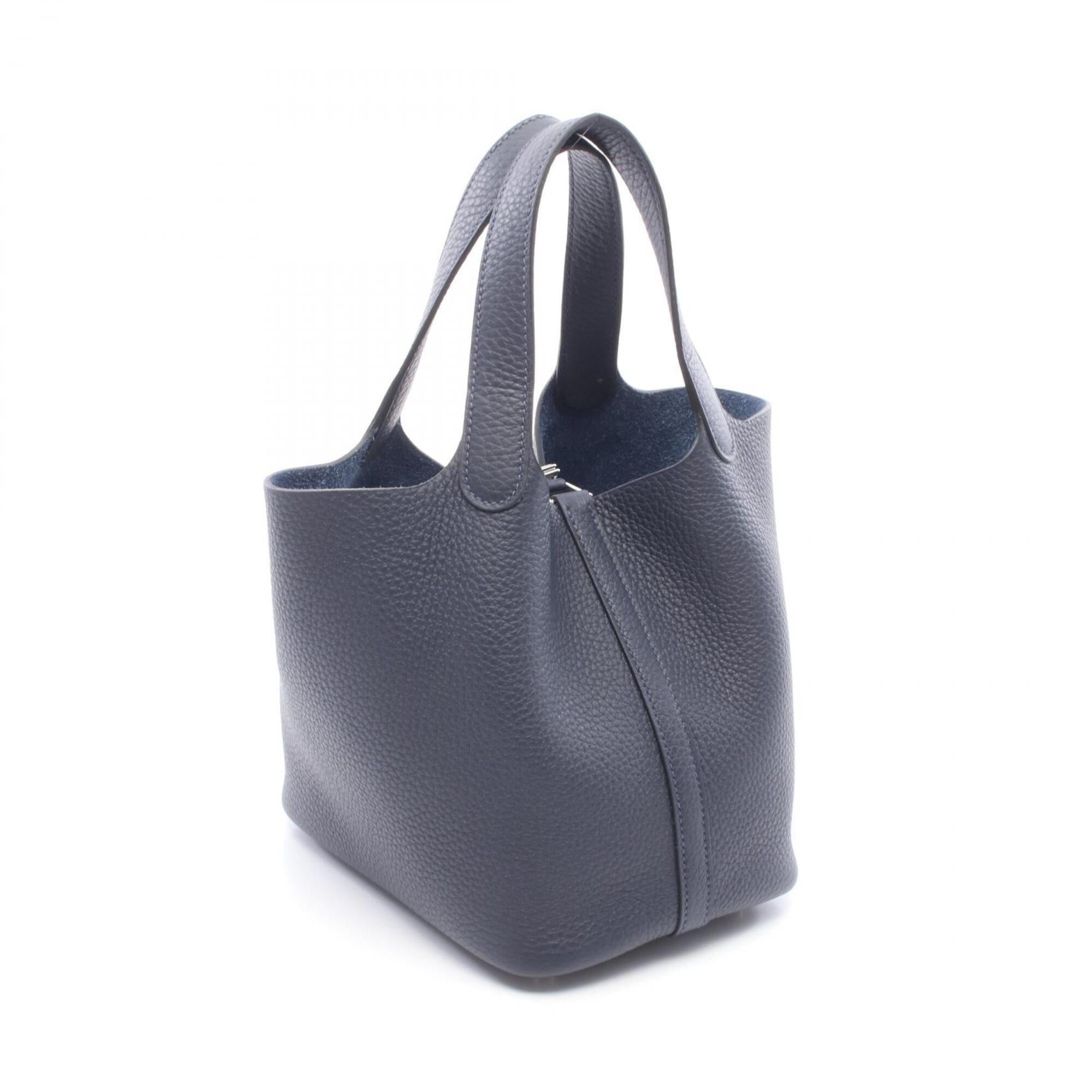 Hermes Blue Nuit Navy Taurillon Clemence Leather Leather Handbag (Pre-Owned)