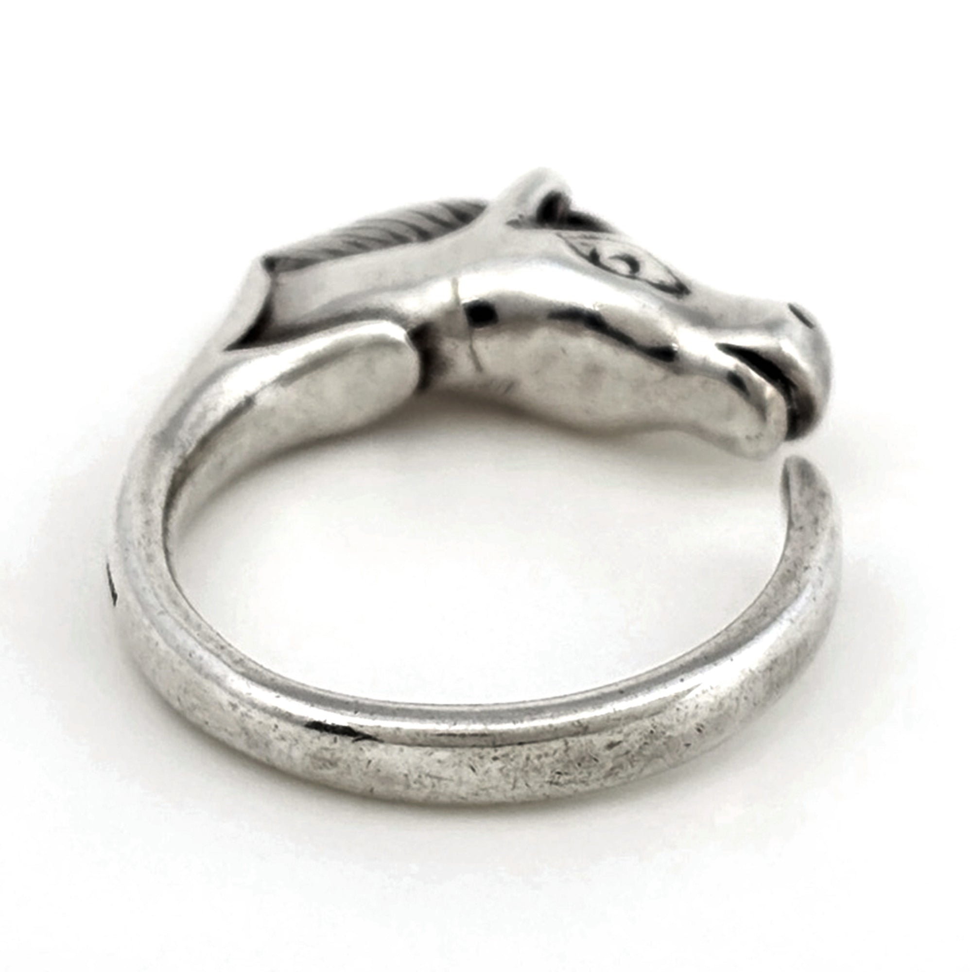 Hermes Silver Silver 925 Band Ring (Pre-Owned)