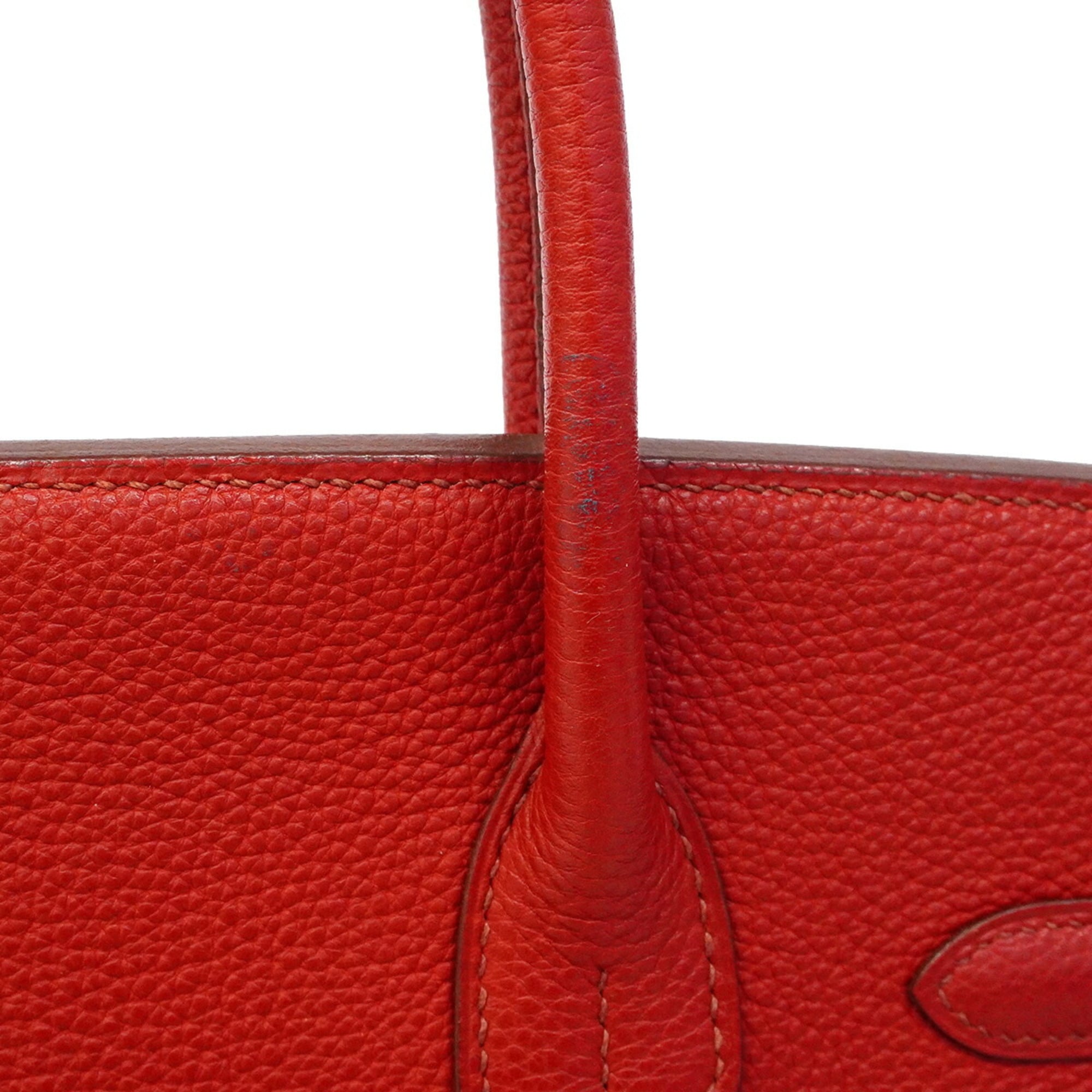 Hermes Rouge Casaque Togo Leather Handbag (Pre-Owned)