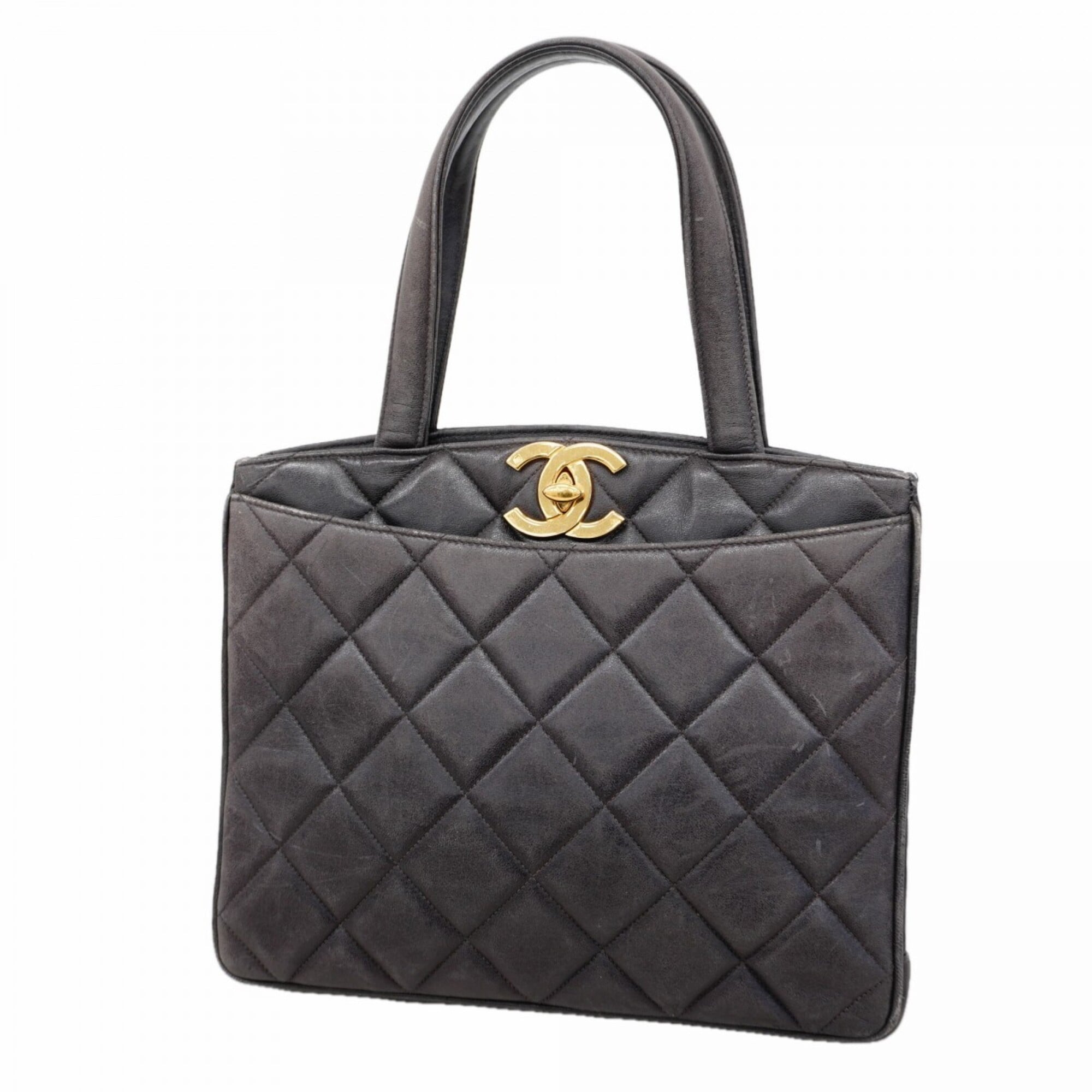 Chanel Black Leather Handbag (Pre-Owned)
