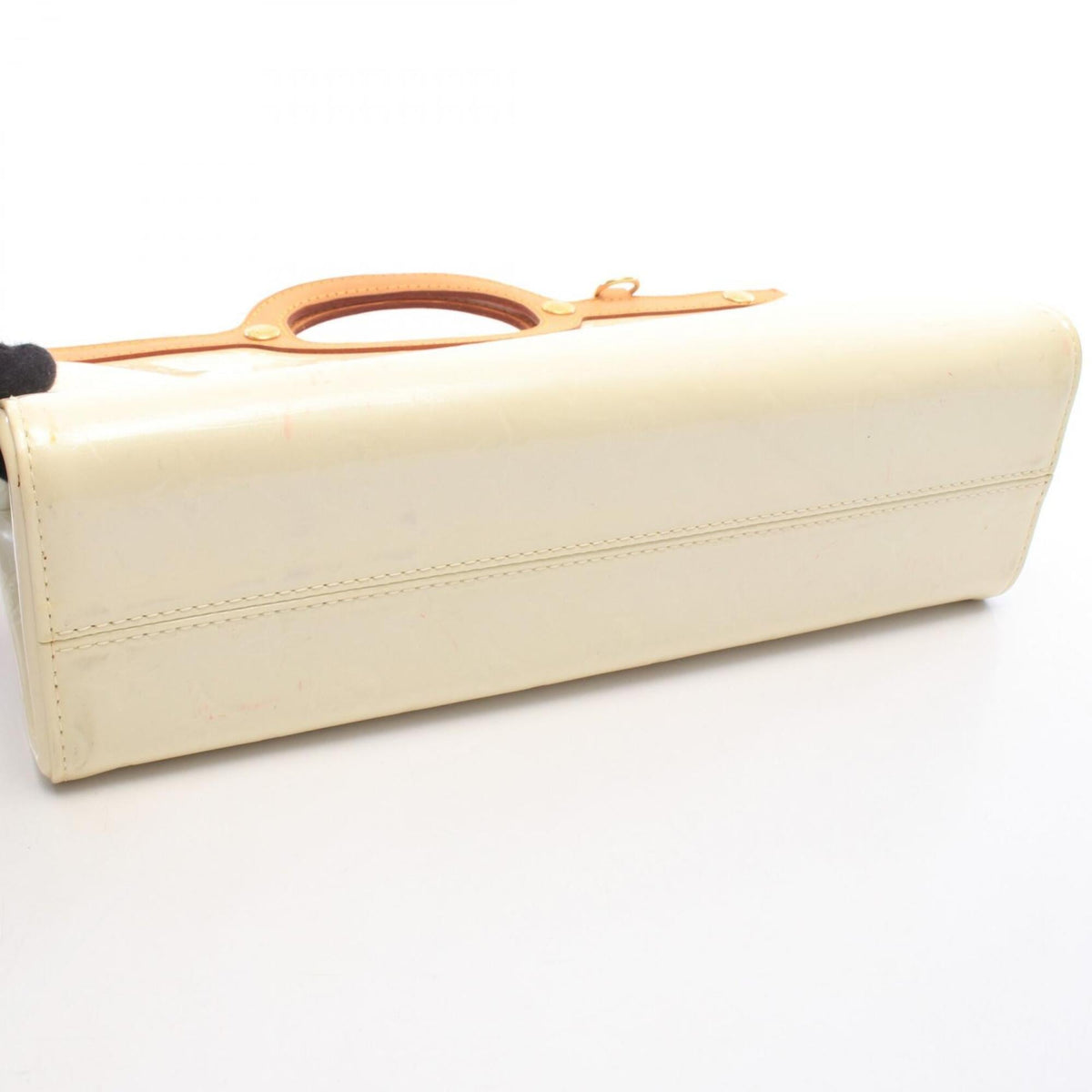 Louis Vuitton Pearl White Leather Vernis Handbag (Pre-Owned)