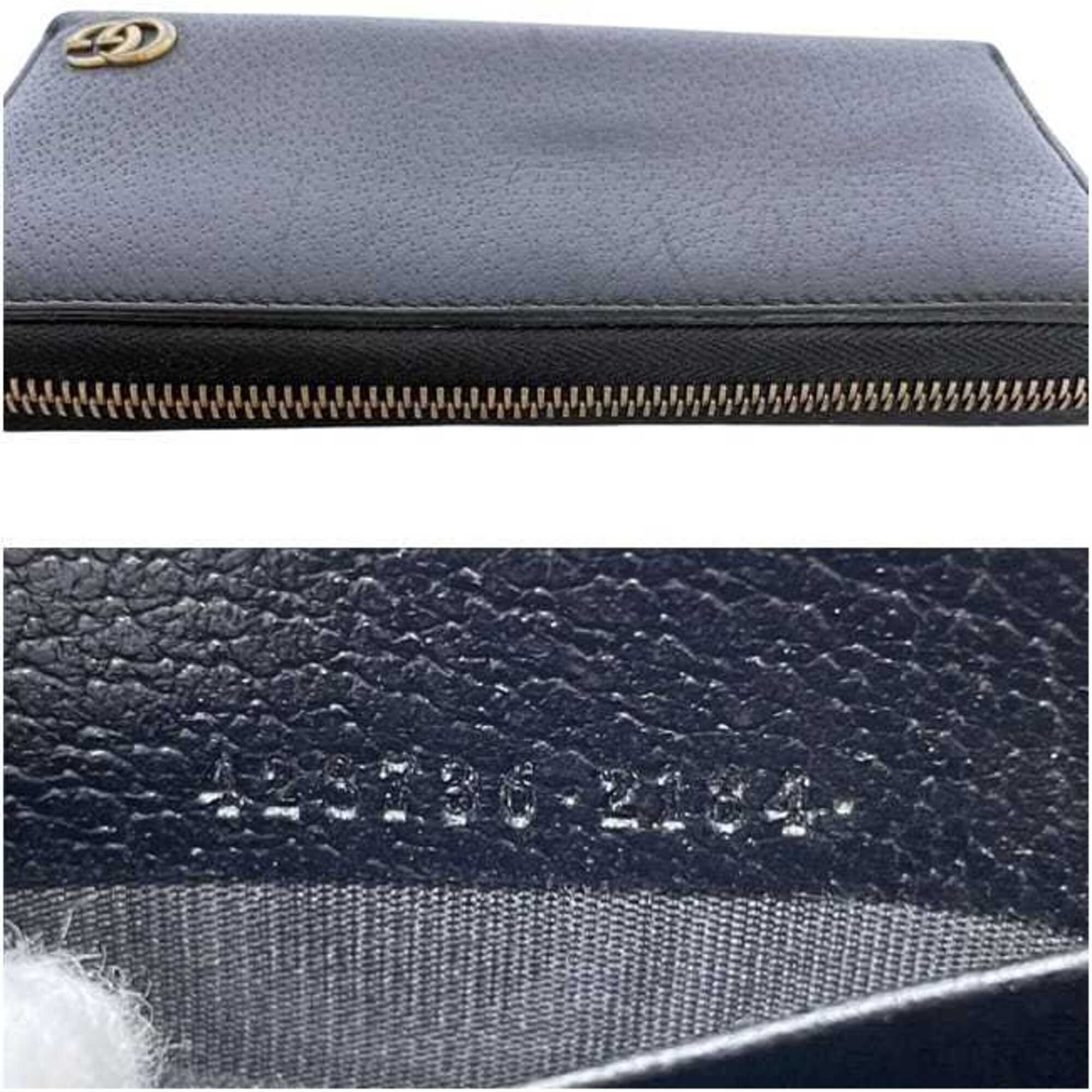 Gucci Black Leather Long Wallet (Bi-Fold) (Pre-Owned)