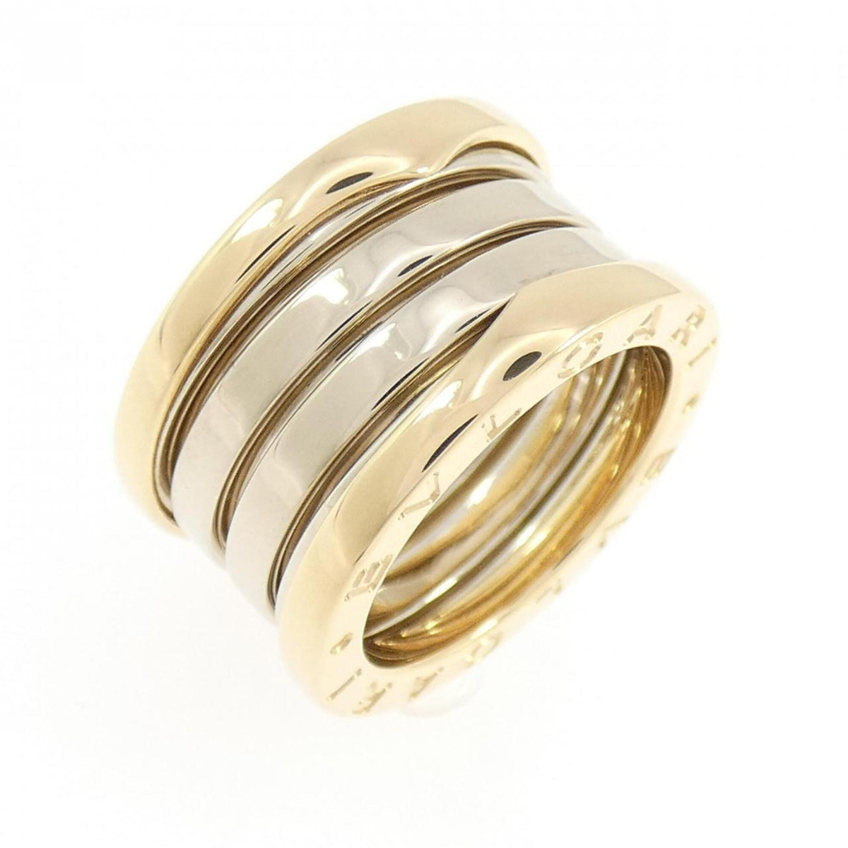 Bvlgari Yellow Gold (18K) White Gold (18K) Band Ring (Pre-Owned)