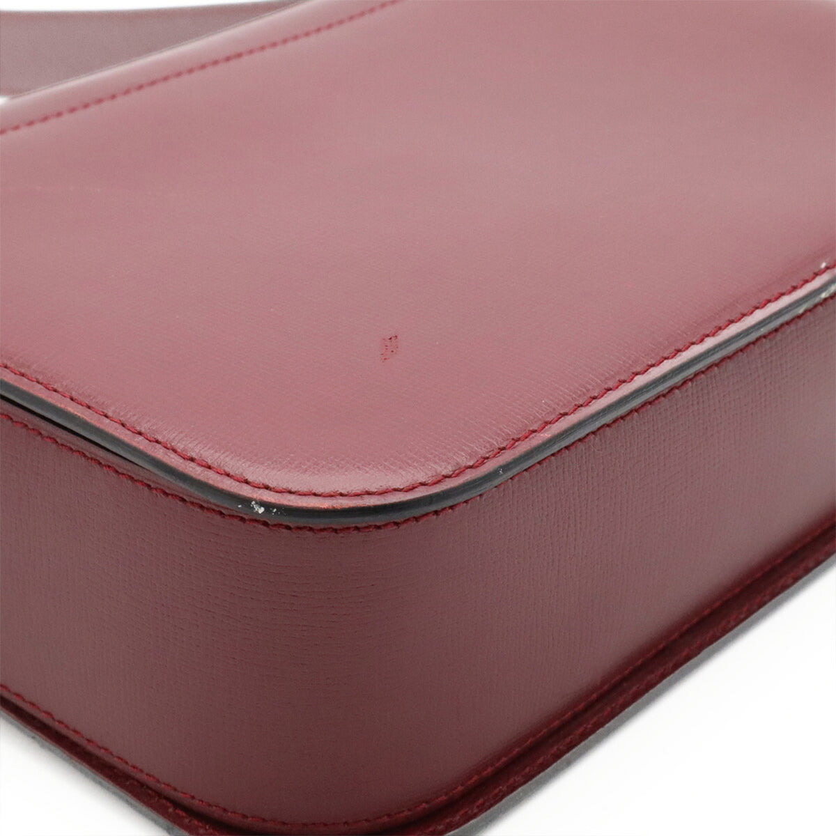 Cartier Bordeaux Red Color Leather Shoulder Bag (Pre-Owned)