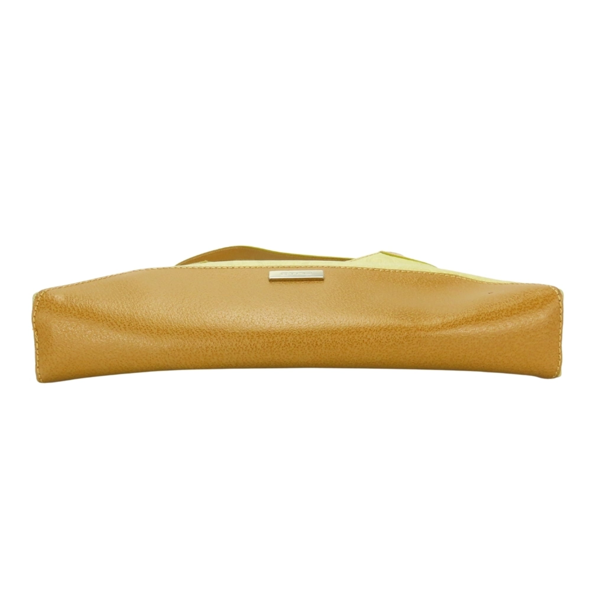 Etro Beige Brown Yellow Nylon Leather Shoulder Bag (Pre-Owned)
