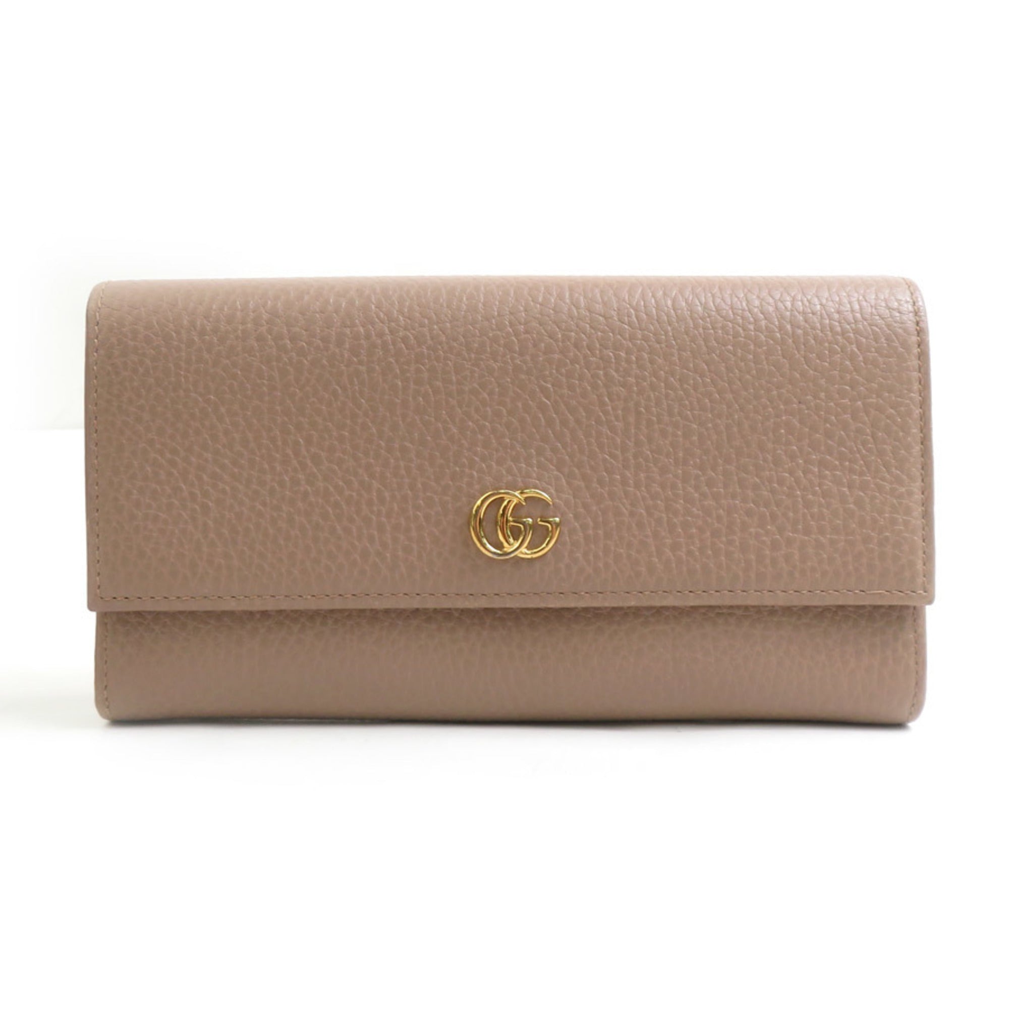 Gucci Beige Leather Long Wallet (Bi-Fold) (Pre-Owned)