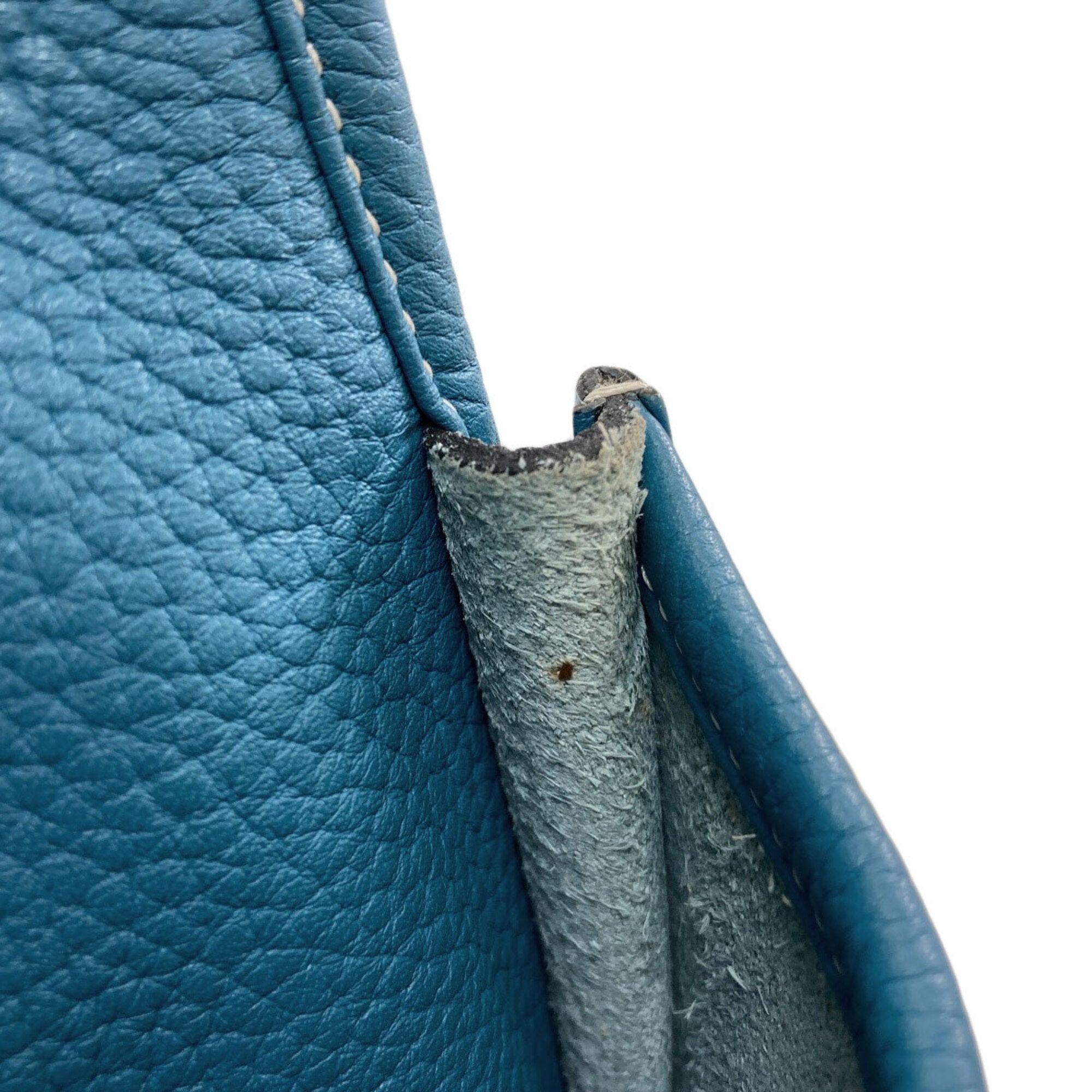 Hermes Blue Taurillon Clemence Leather Shoulder Bag (Pre-Owned)