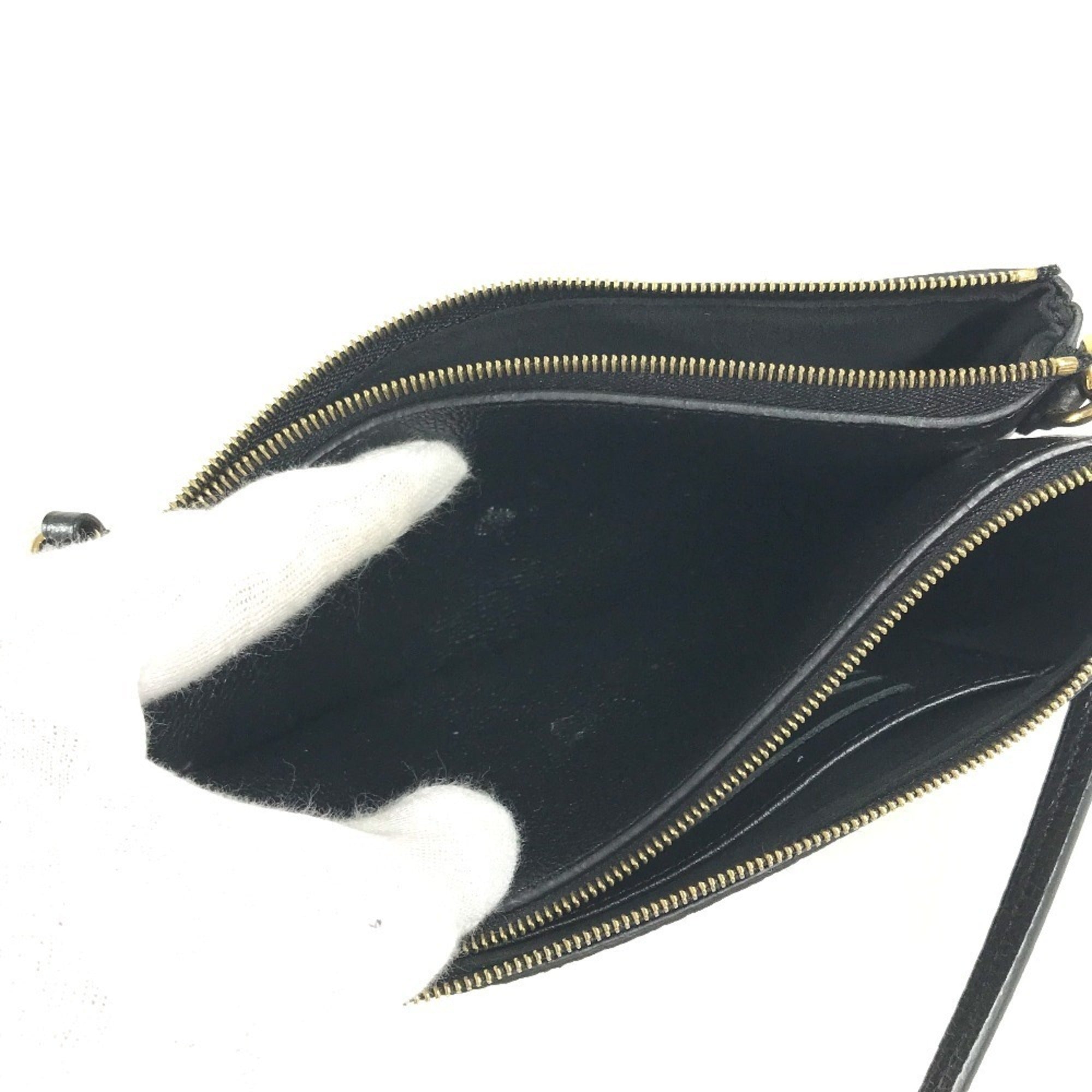 Louis Vuitton Beige Bicolor Black Noir Monogram Empreinte Clutch Bag Pochette Pouch Shoulder Bag (Pre-Owned)