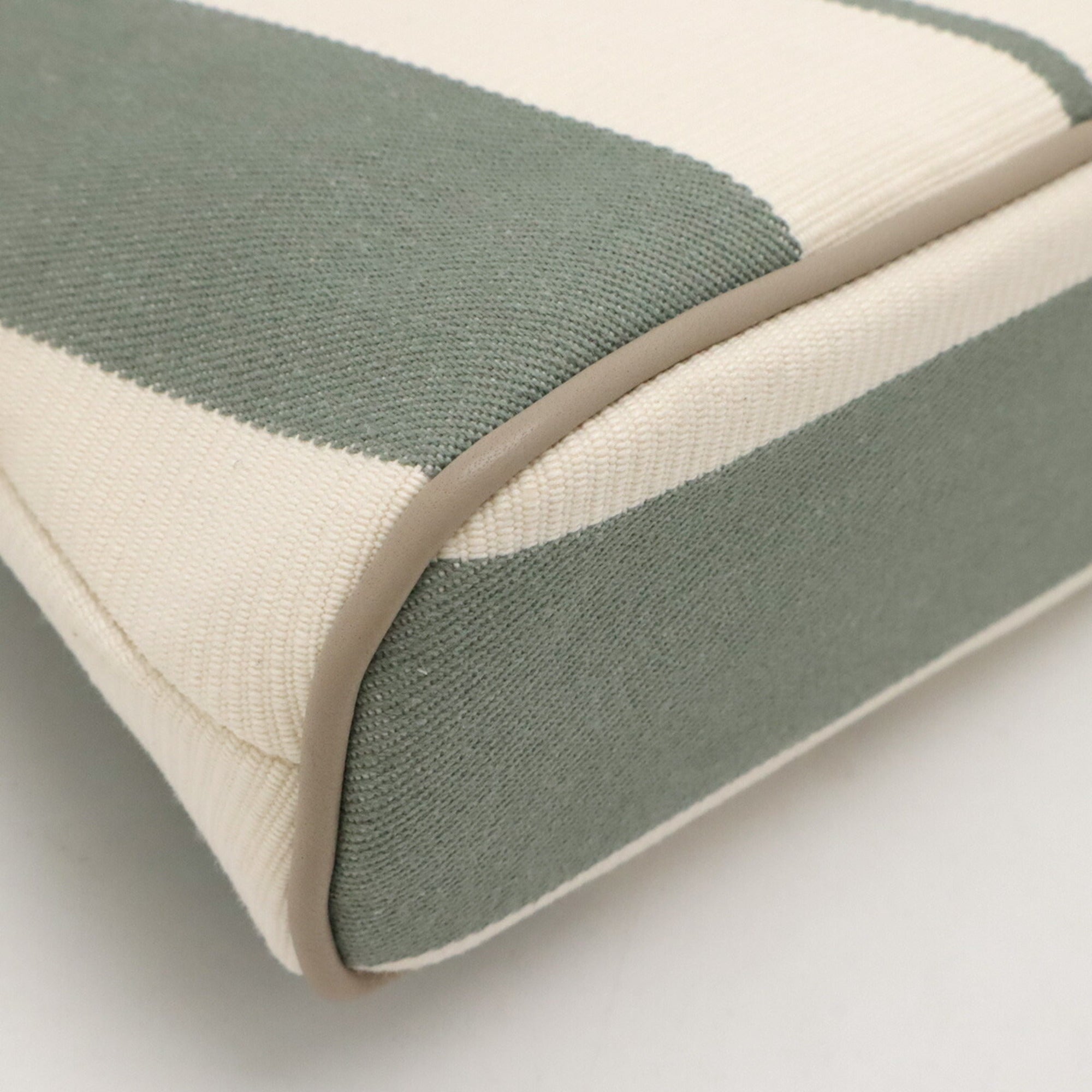 Hermes Green Canvas Leather Pouch (Pre-Owned)