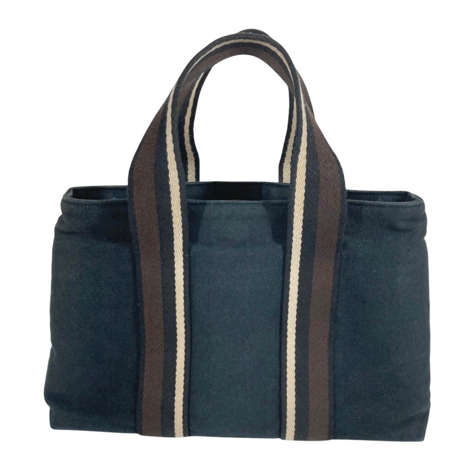 Hermes Black Canvas Handbag Tote Bag (Pre-Owned)