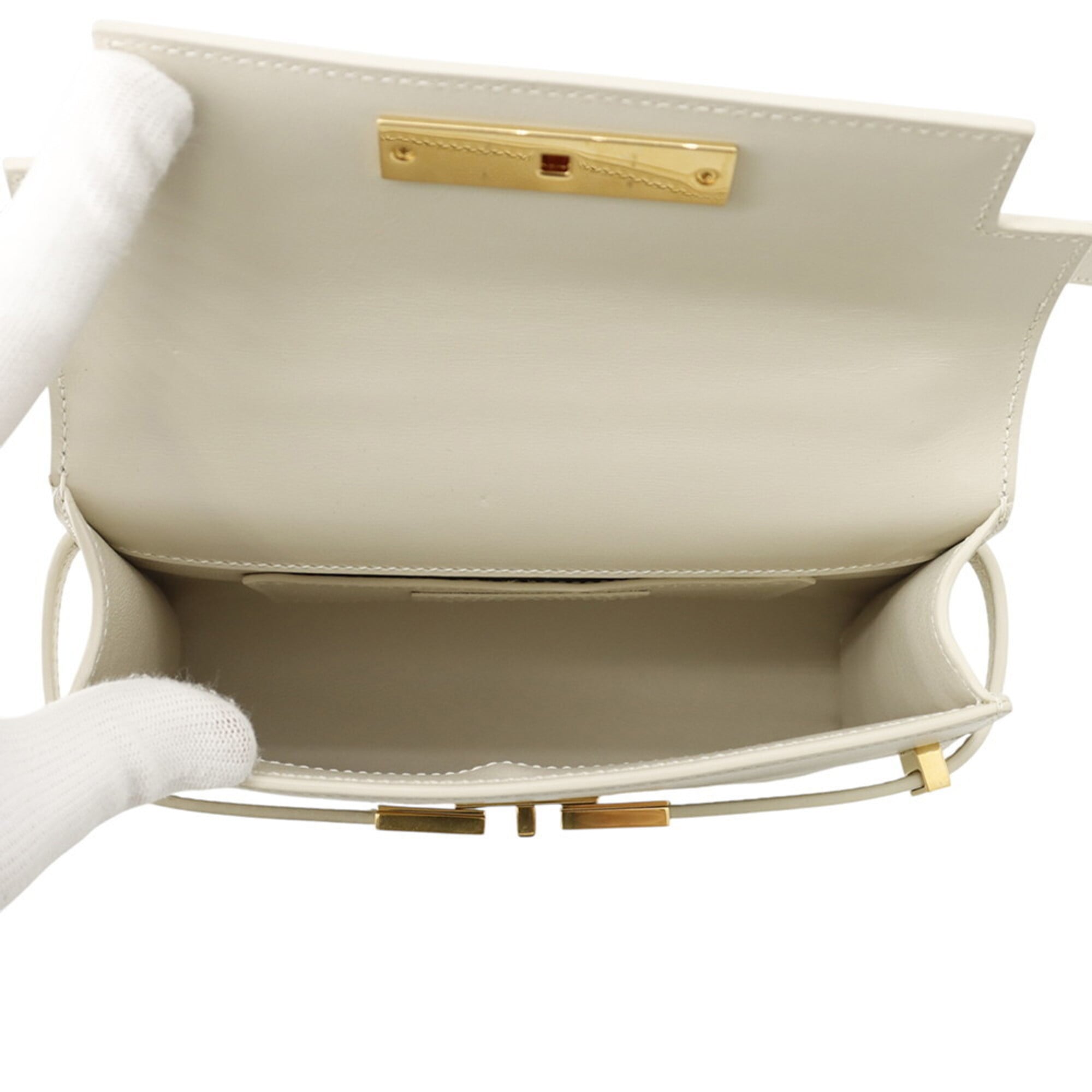 Saint Laurent White Leather Handbag Shoulder Bag (Pre-Owned)