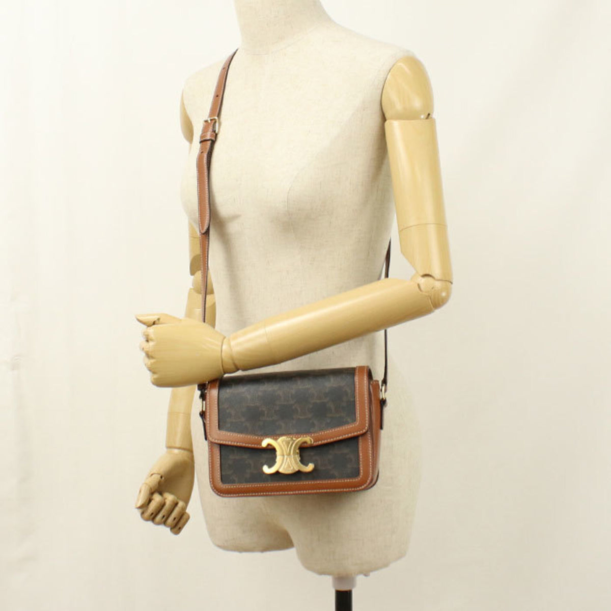 Celine Black Canvas Leather Shoulder Bag (Pre-Owned)