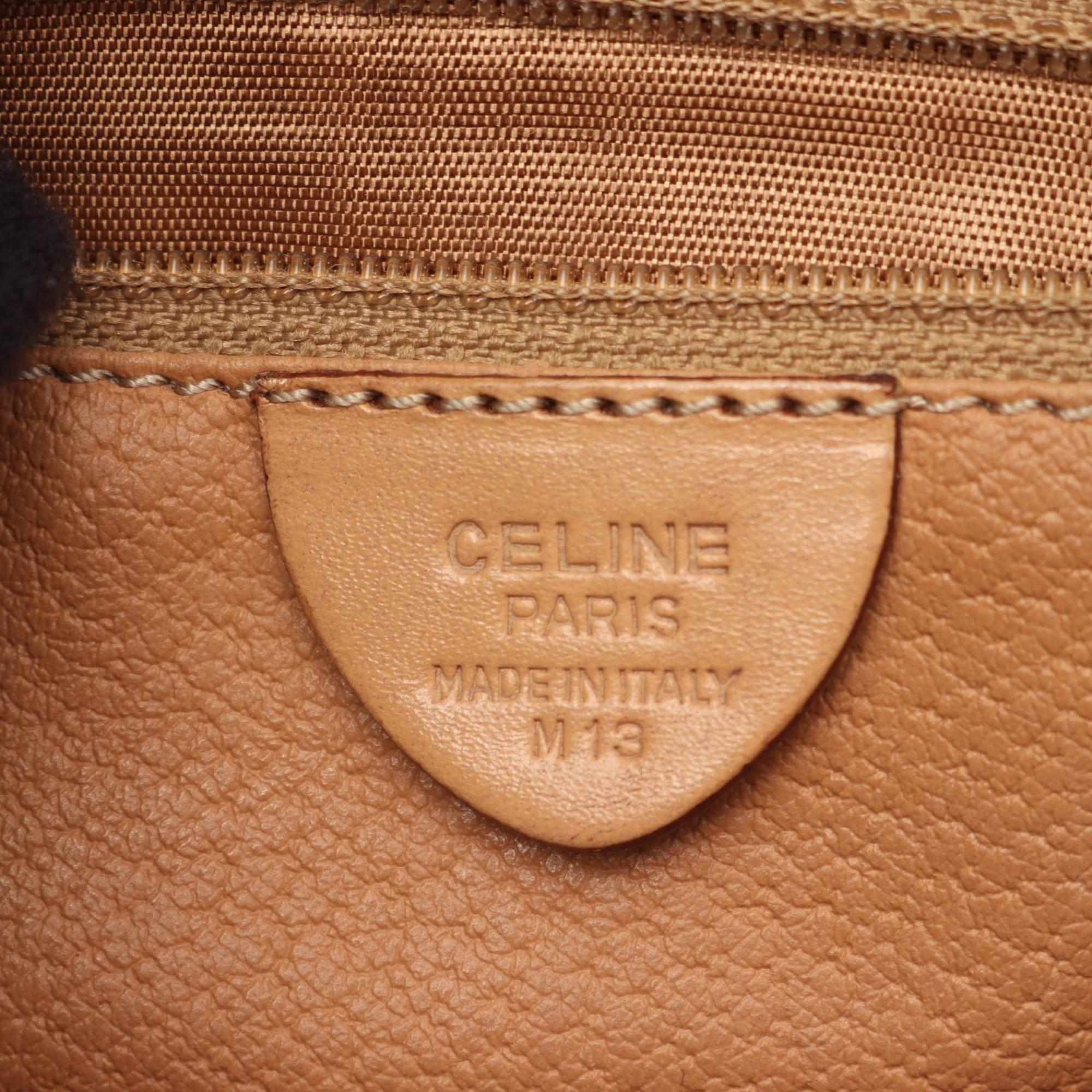 Celine Brown Coated Canvas Leather Shoulder Bag (Pre-Owned)