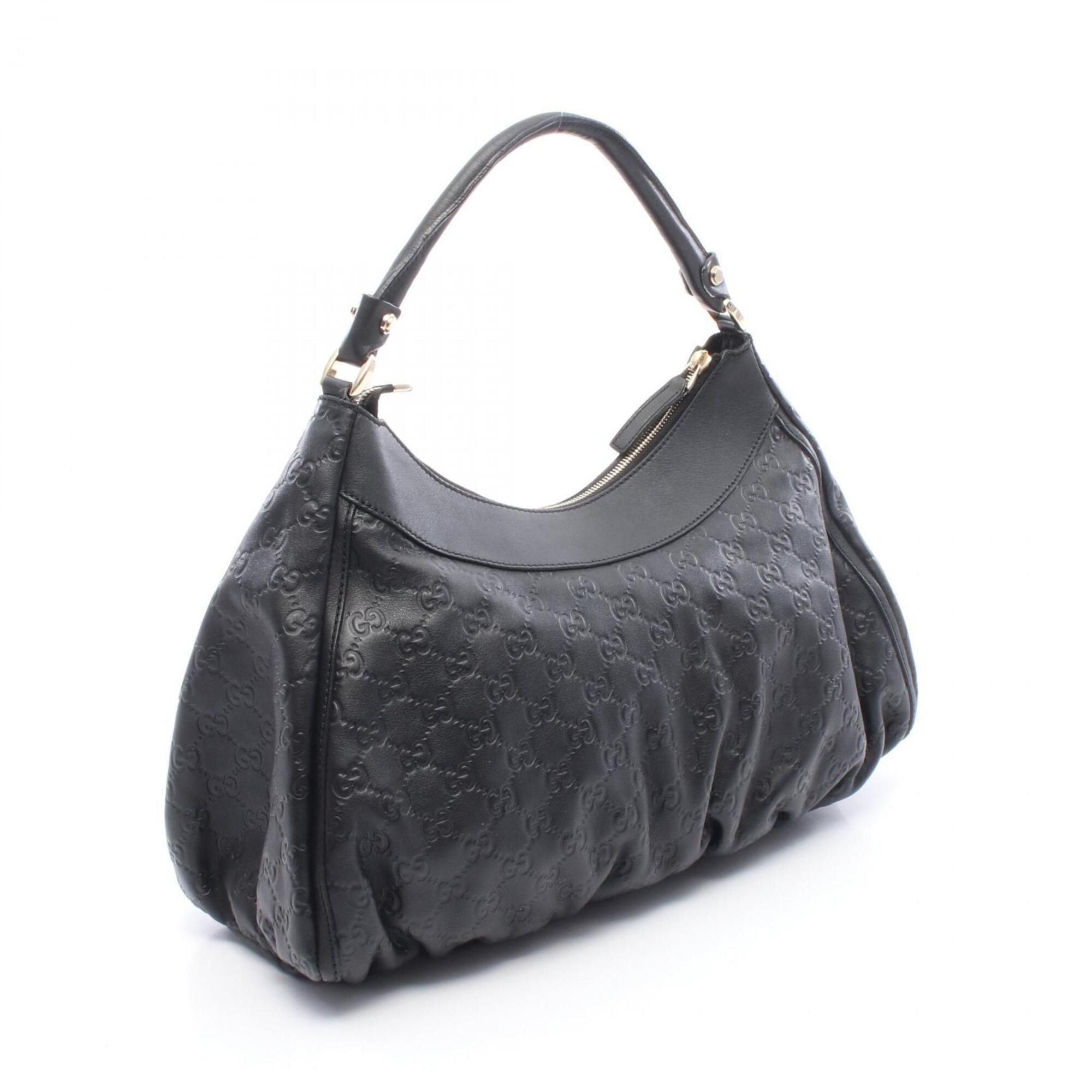 Gucci Black Leather Handbag Shoulder Bag (Pre-Owned)